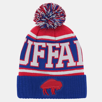 Buffalo Bills Outerstuff Youth Retro Highlight Cuffed Knit Hat with Pom - Royal/Red