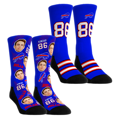 Dalton Kincaid Buffalo Bills Rock Em Youth Player Football Guy Two-Pack Crew Sock Set