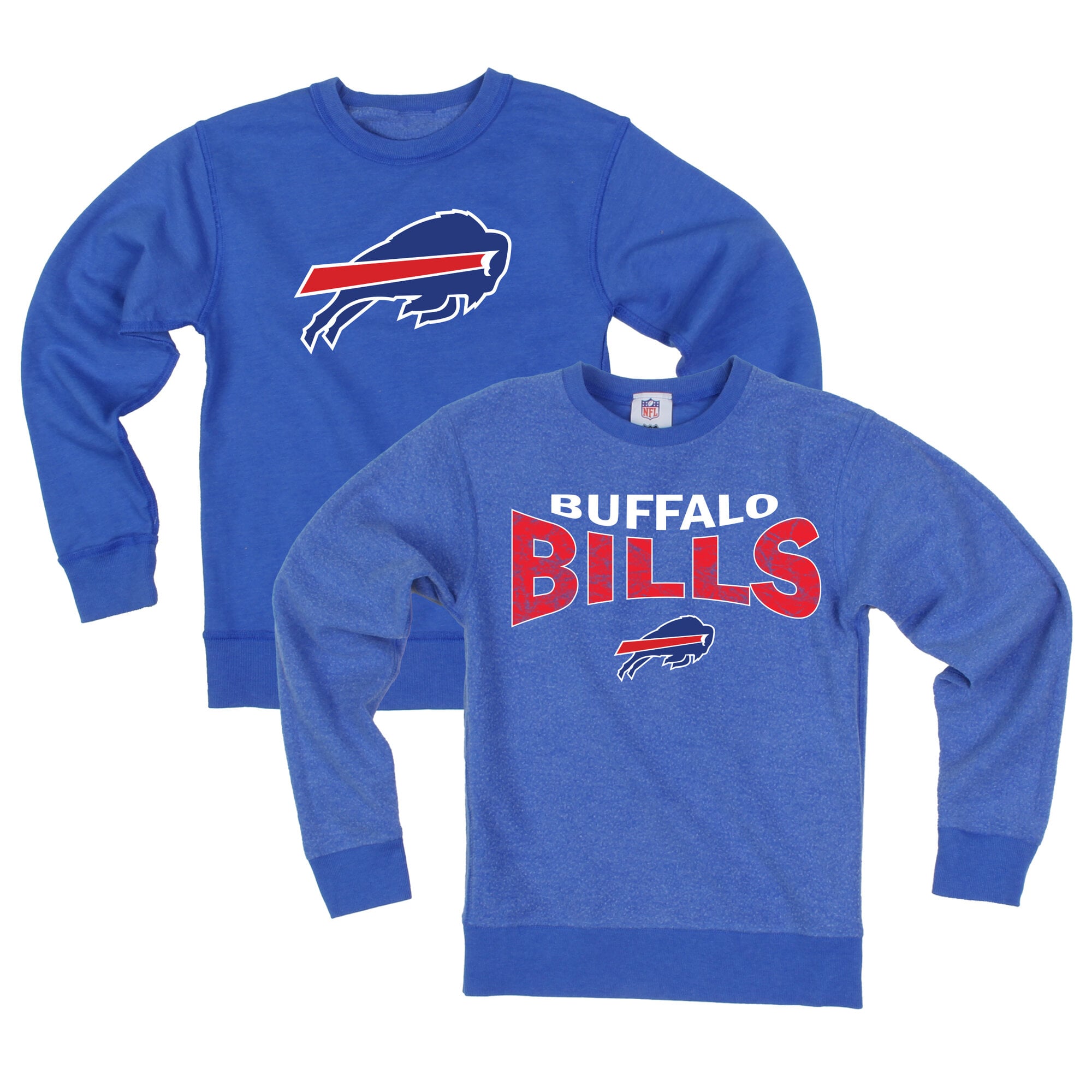 Youth Wes & Willy Royal Buffalo Bills Reversible Fleece Sweatshirt