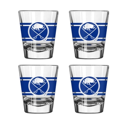 Buffalo Sabres Logo Brands Four-Piece Stripe Shot Glass Set