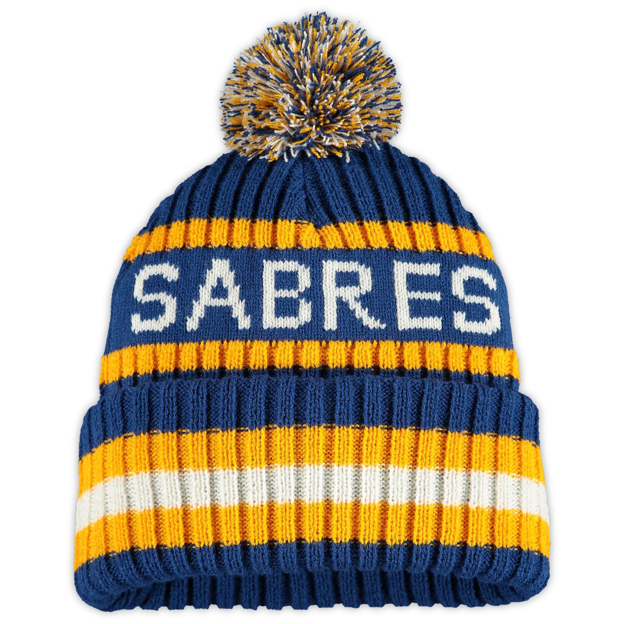 Bonnet en tricot à revers Bering '47 Royal Buffalo Sabres pour homme avec pompon