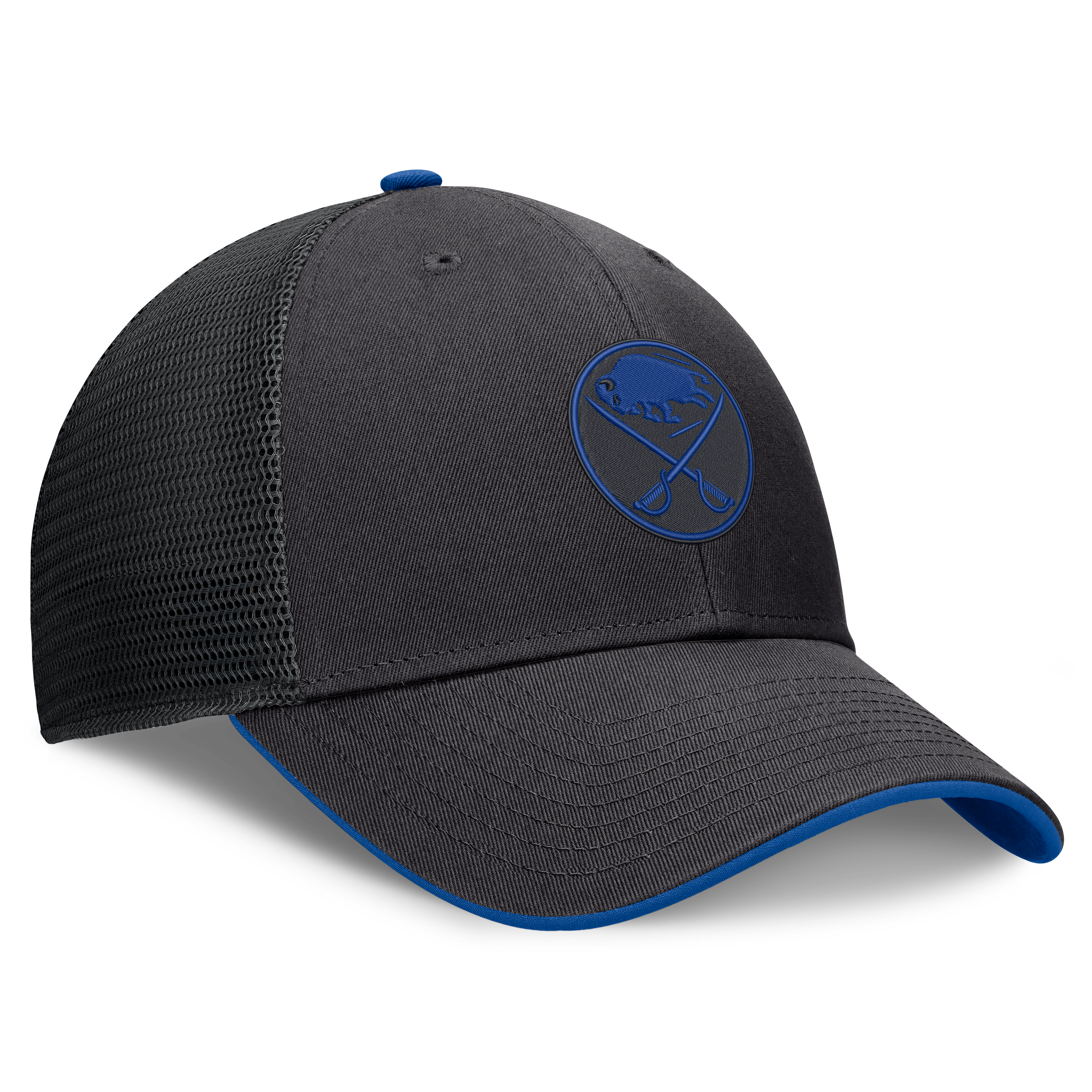 Men's Fanatics Black Buffalo Sabres Fundamental Limits Trucker Adjustable Hat