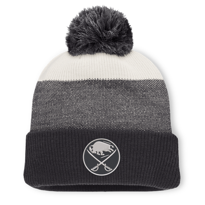 Buffalo Sabres Fanatics Monochrome Cuffed Knit Hat with Pom - Black/Light Beige