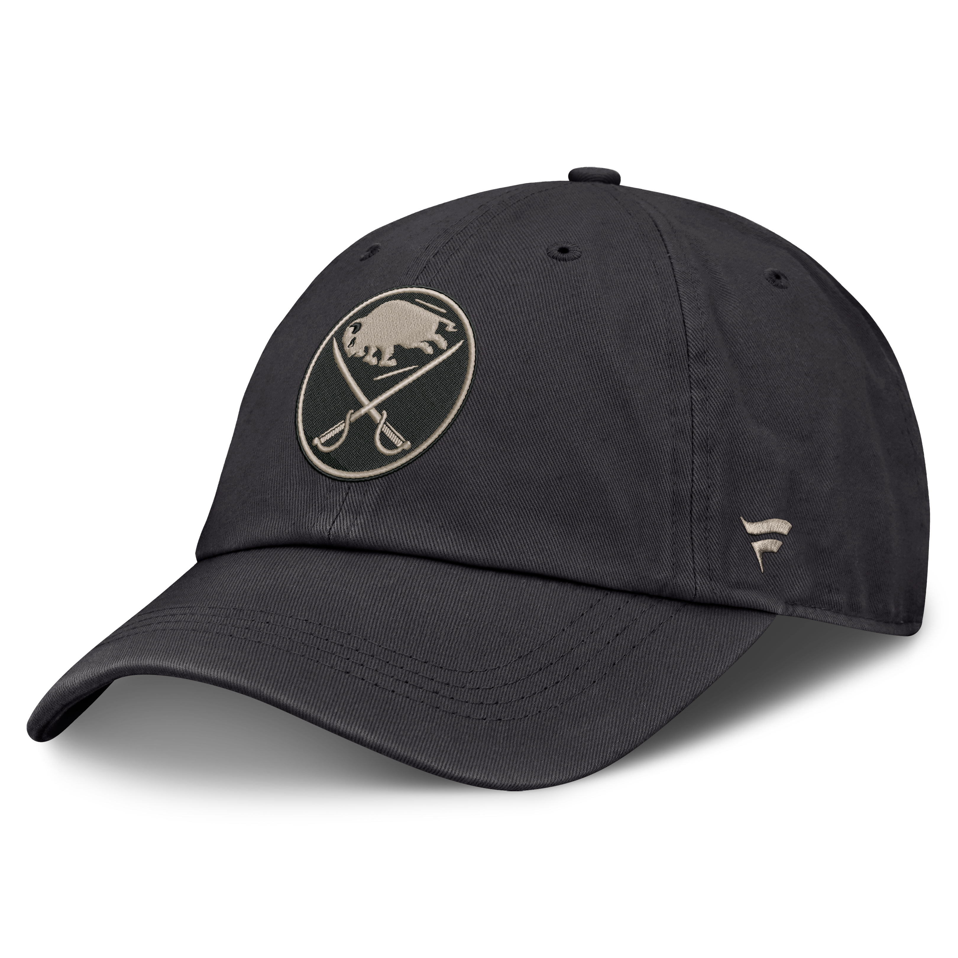 Casquette ajustable Fanatics Charcoal Buffalo Sabres Road Phantom Washed pour homme