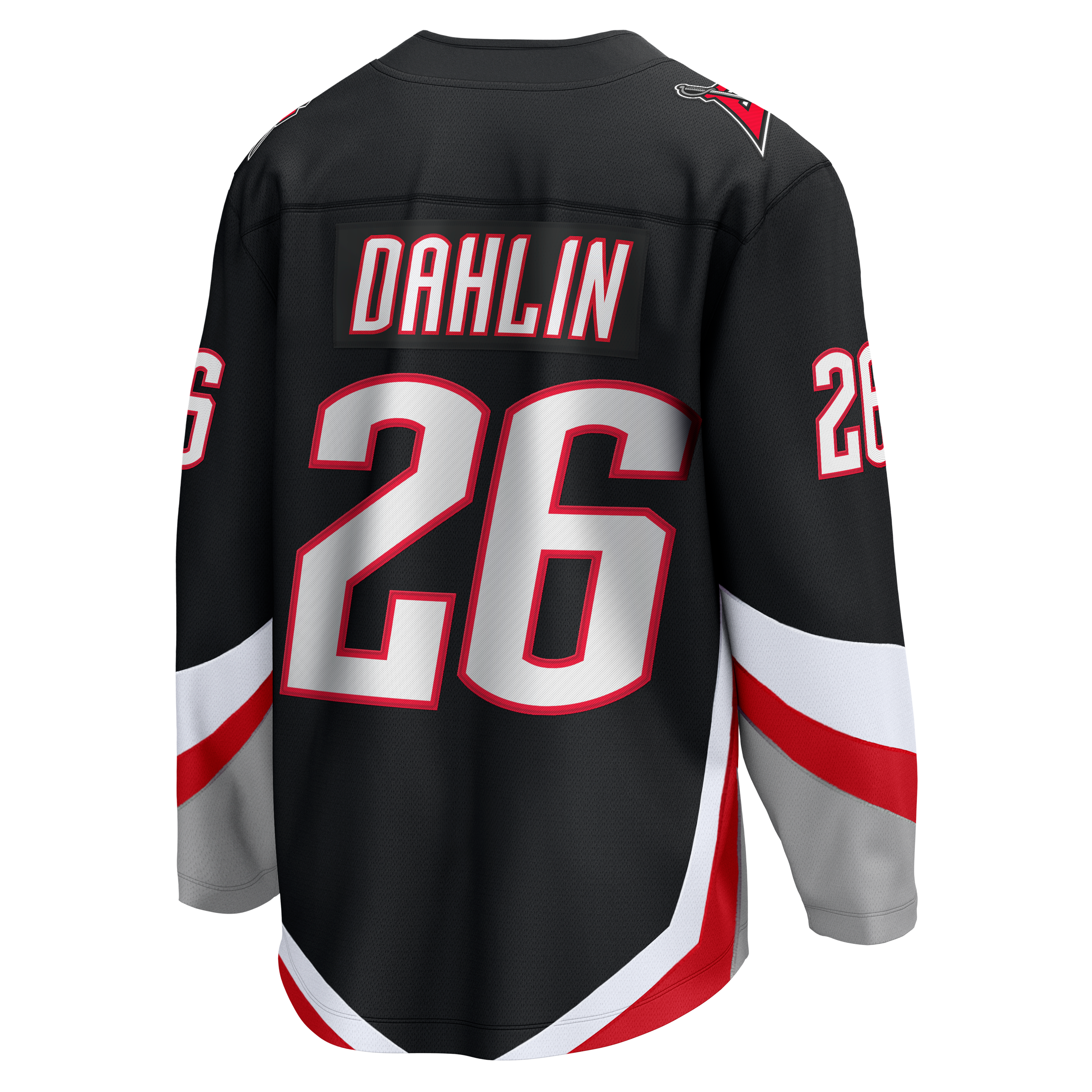Maillot de capitaine adjoint Rasmus Dahlin des Sabres Buffalo, noir, style Fanatics, avec écusson détachable
