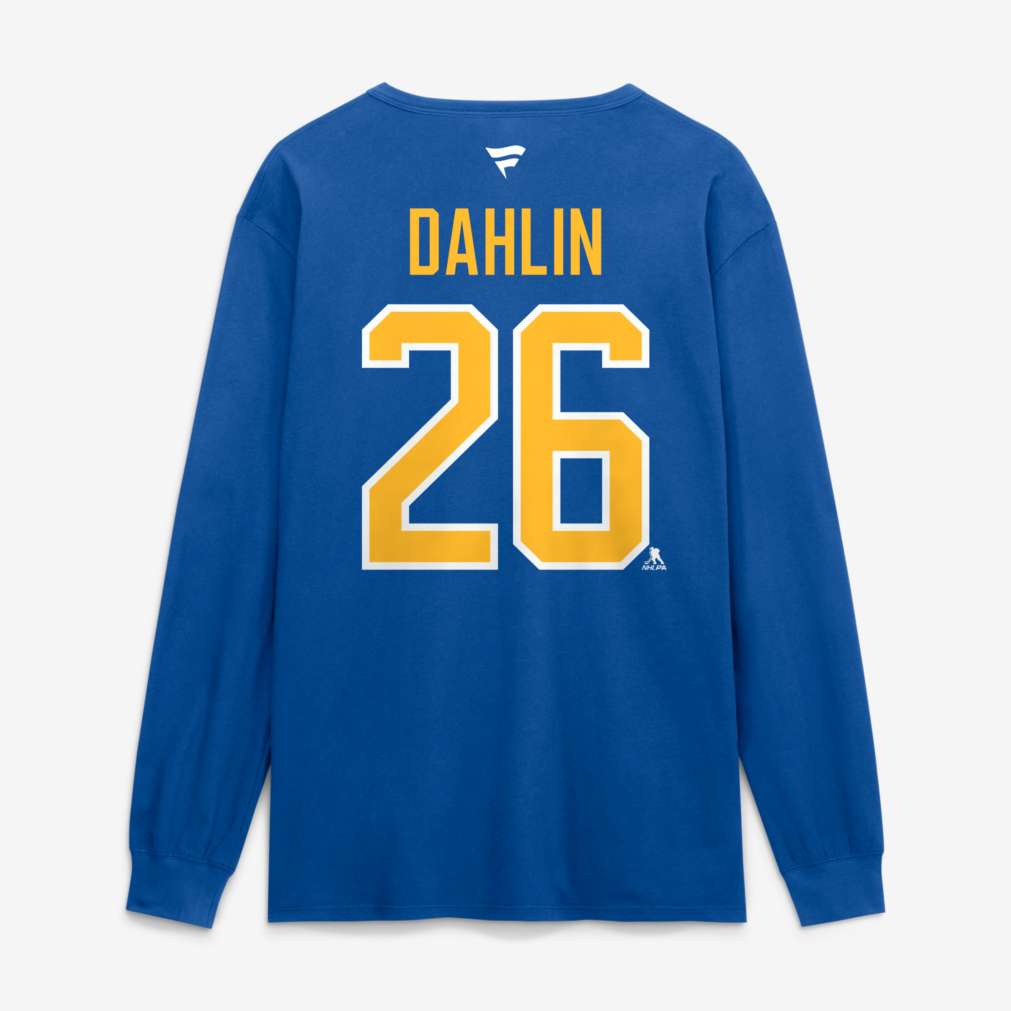 Men's Fanatics Rasmus Dahlin Royal Buffalo Sabres Authentic Stack Name & Number Long Sleeve T-Shirt