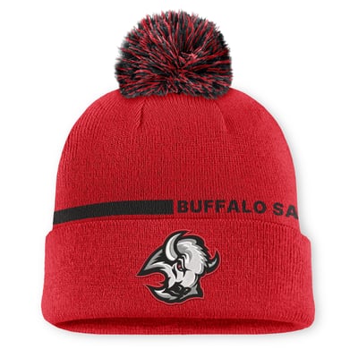 Men's Buffalo Sabres Fanatics Red Authentic Pro Alternate Cuffed Knit Hat with Pom