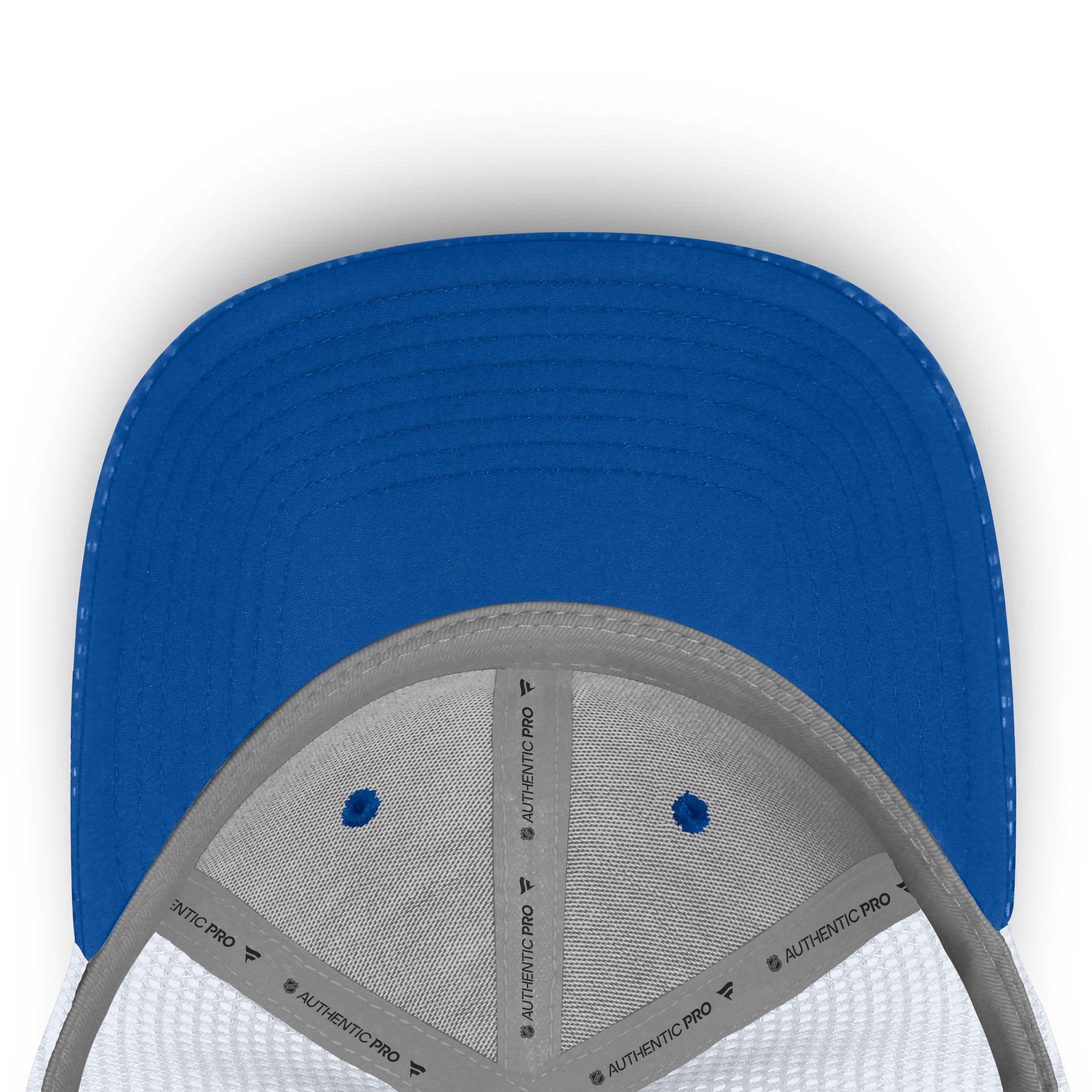 Men's Fanatics Royal Buffalo Sabres Authentic Pro Rink Boxed Logo Trucker Hat