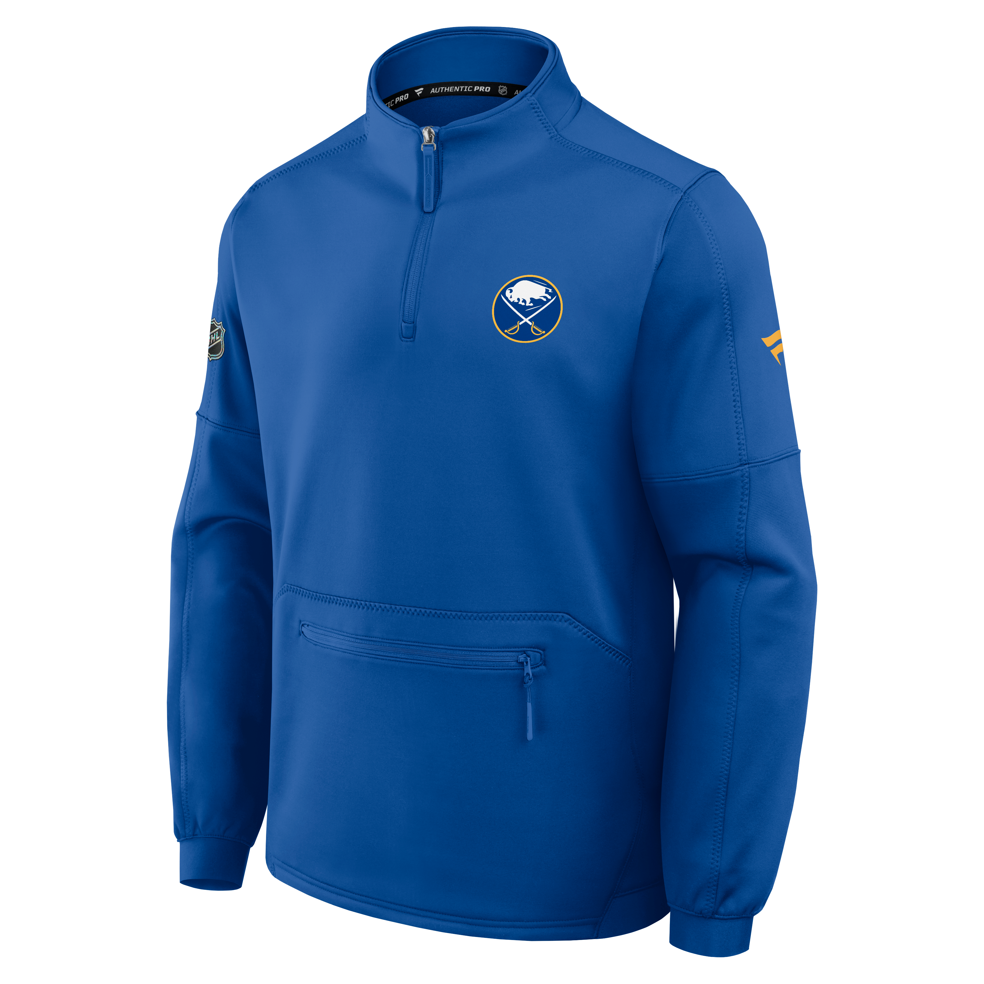 Pull-over à col zippé Fanatics Royal Buffalo Sabres Authentic Pro Rink Fleece pour homme