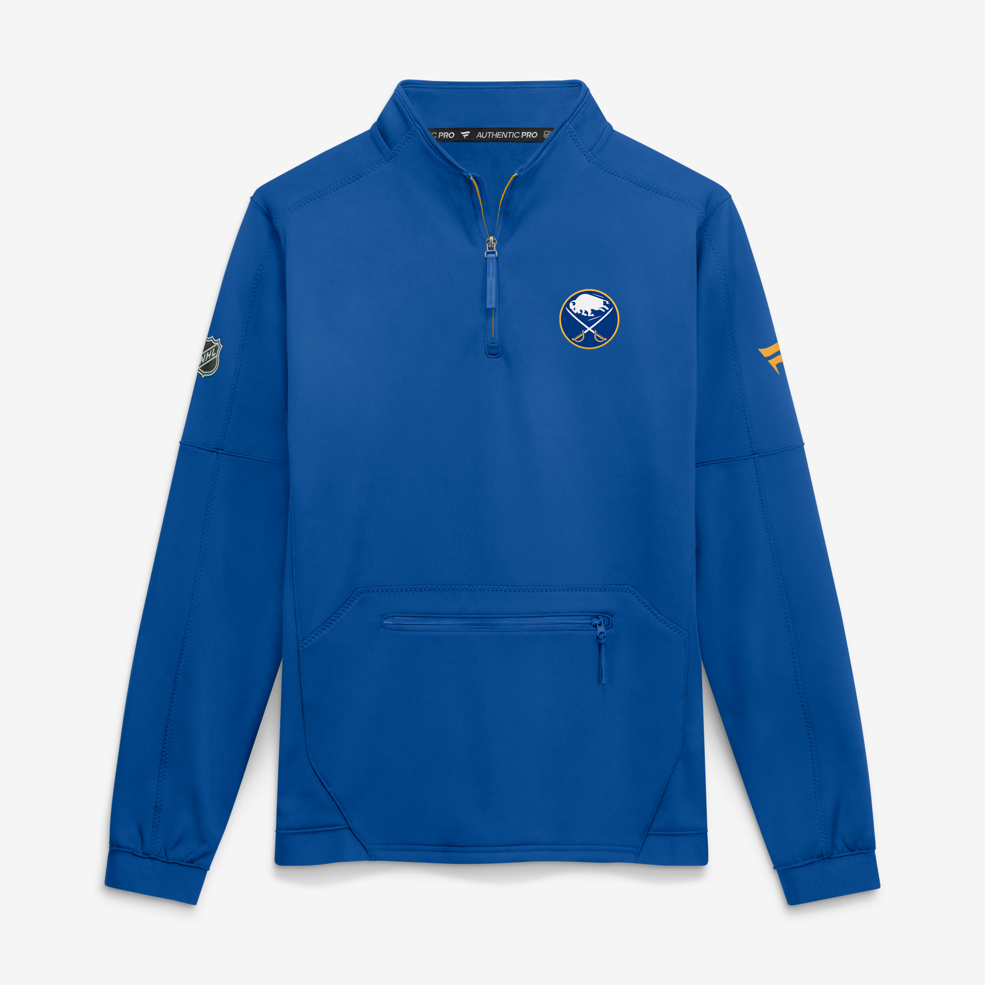 Pull-over à col zippé Fanatics Royal Buffalo Sabres Authentic Pro Rink Fleece pour homme