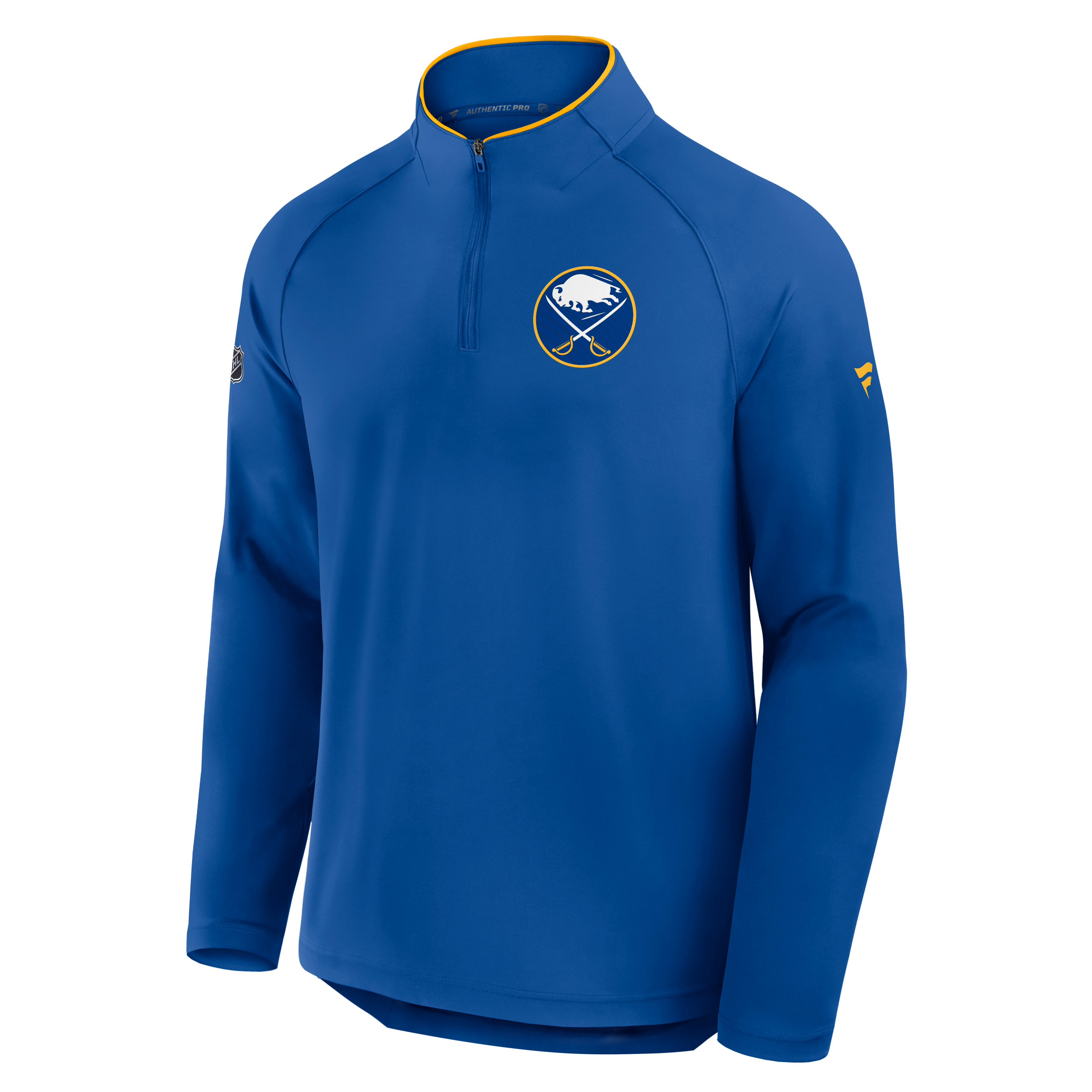 Pull-over léger à col zippé Fanatics Royal Buffalo Sabres Authentic Pro Rink pour homme
