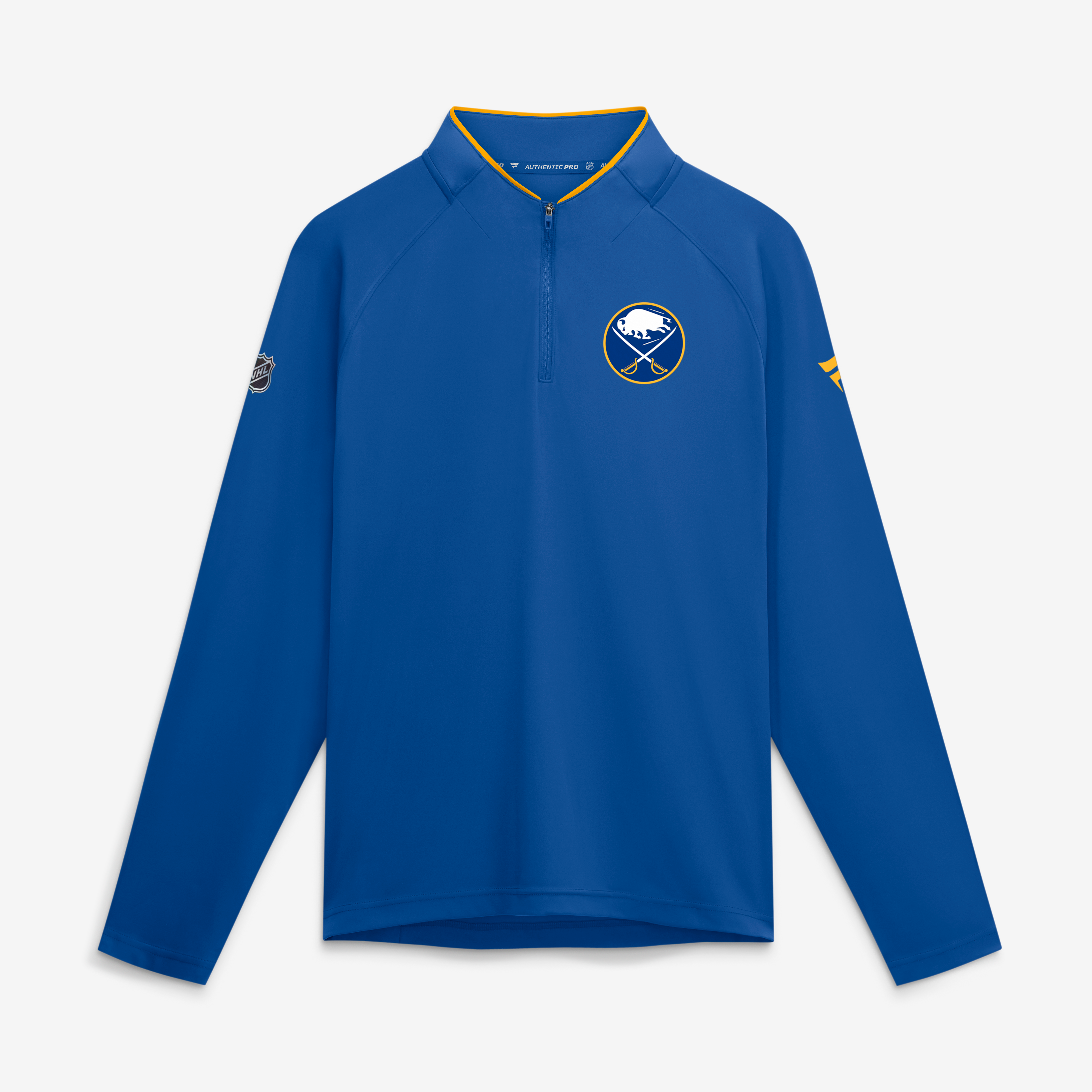 Pull-over léger à col zippé Fanatics Royal Buffalo Sabres Authentic Pro Rink pour homme
