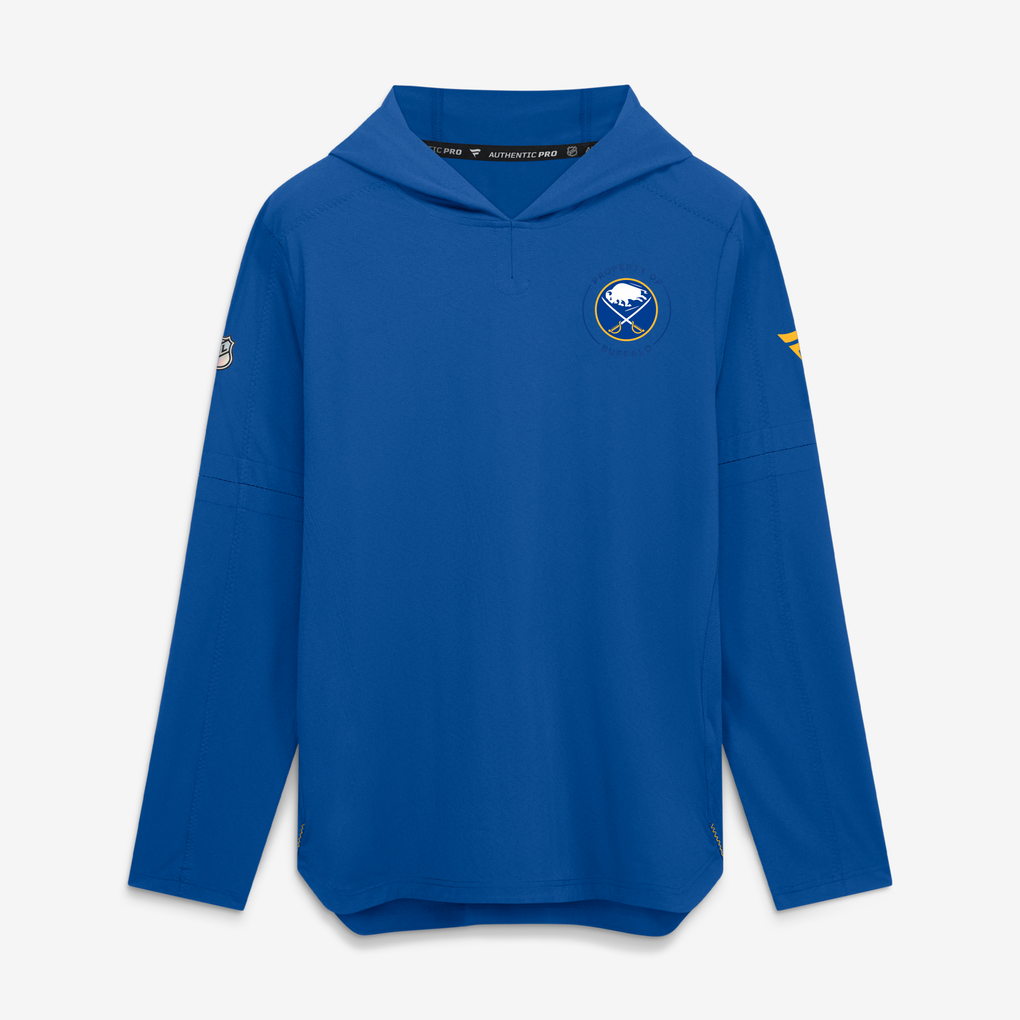 Sweat à capuche léger authentique Pro Train des Sabres de Buffalo Royal Fanatics pour homme