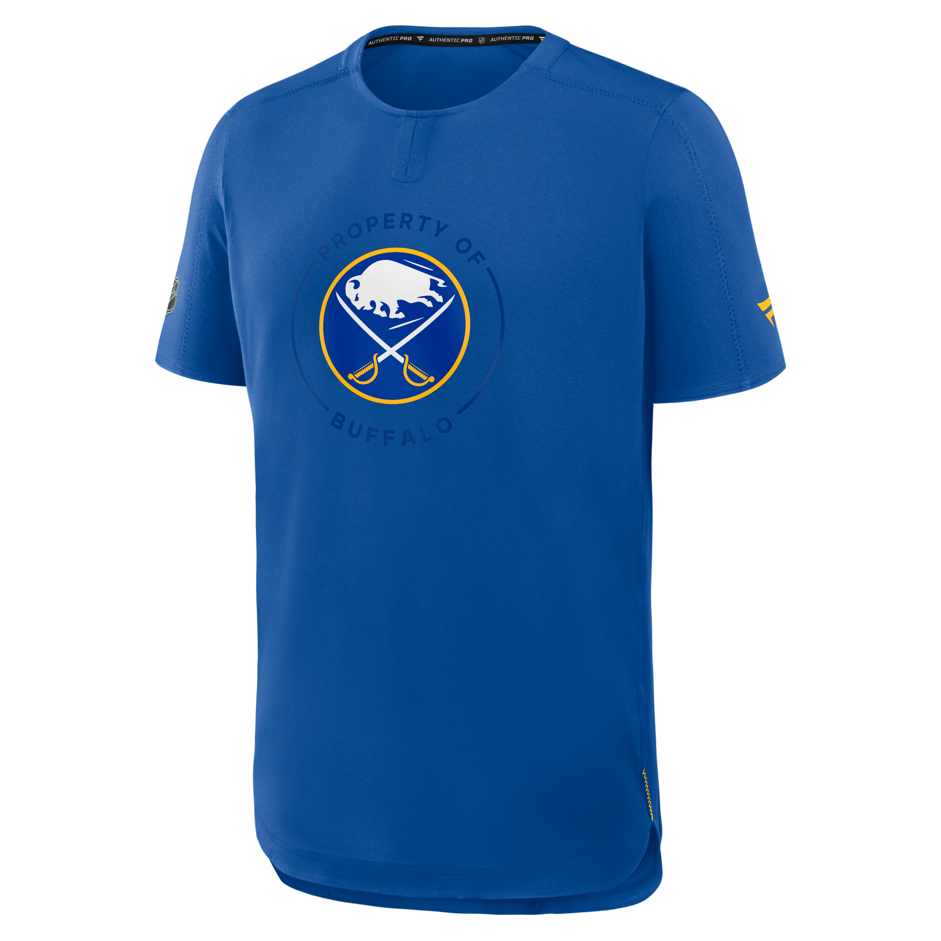 T-shirt de performance authentique Pro Train des Royal Buffalo Sabres Fanatics pour hommes