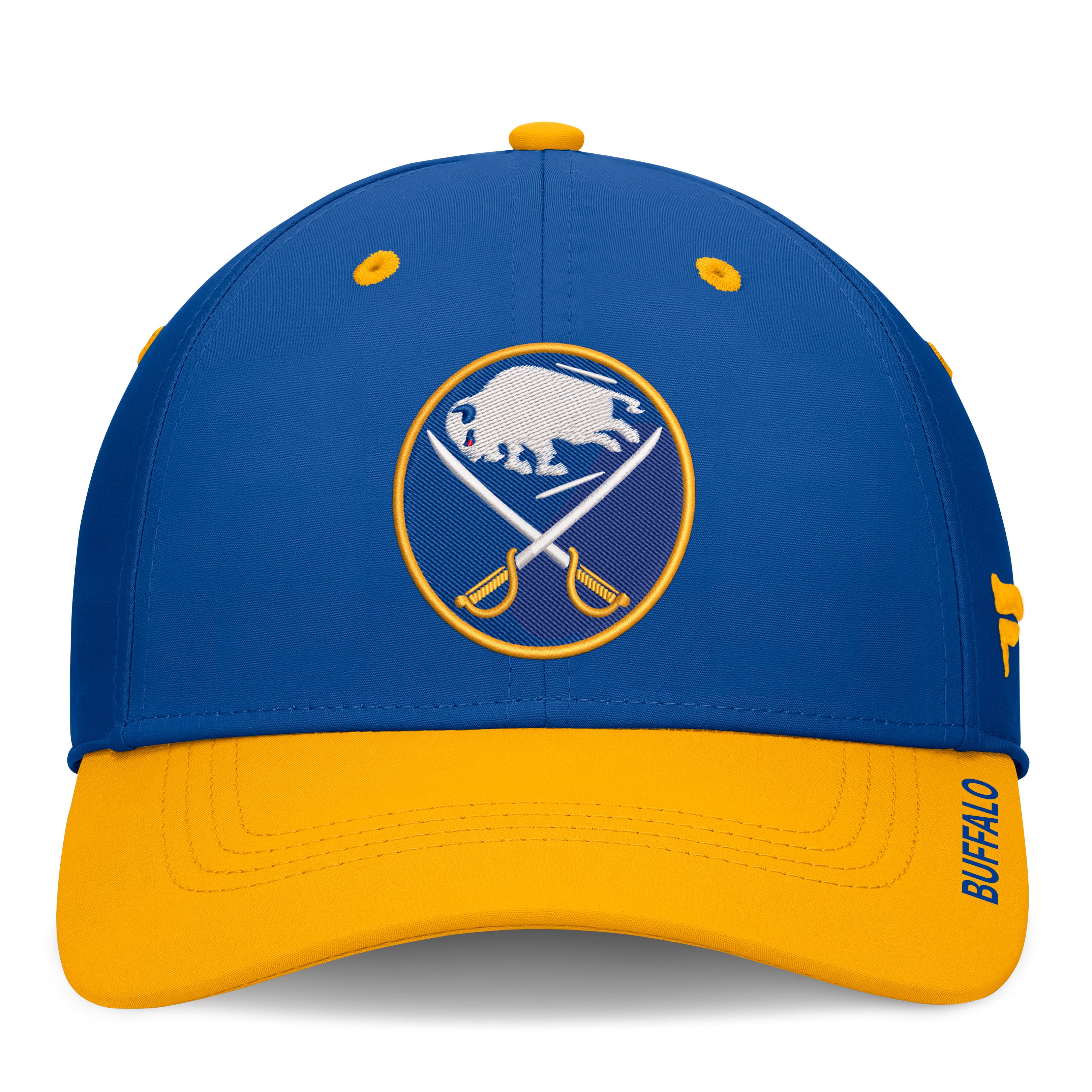 Casquette extensible authentique Pro Rink Fanatics Royal/Gold Buffalo Sabres pour homme