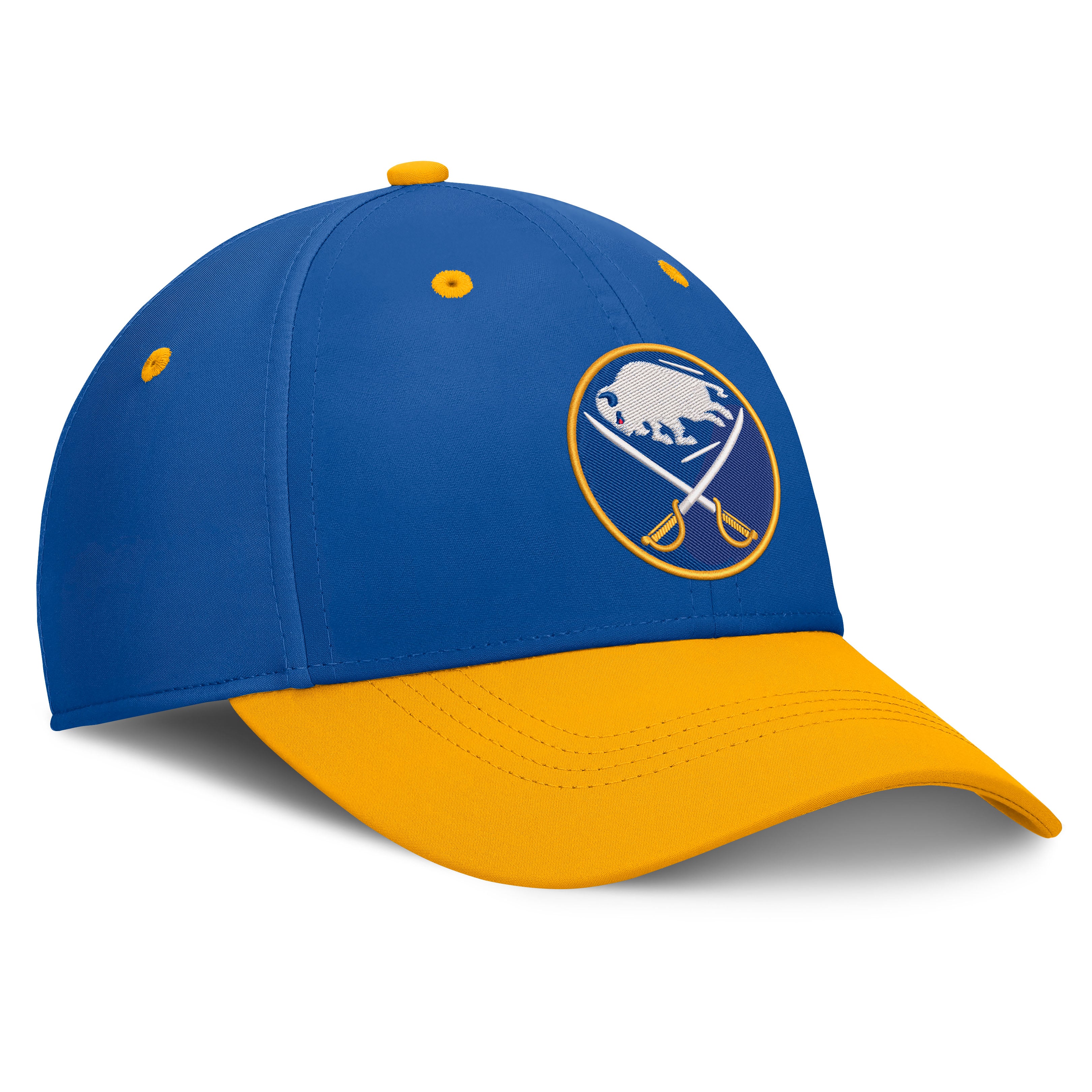 Casquette extensible authentique Pro Rink Fanatics Royal/Gold Buffalo Sabres pour homme