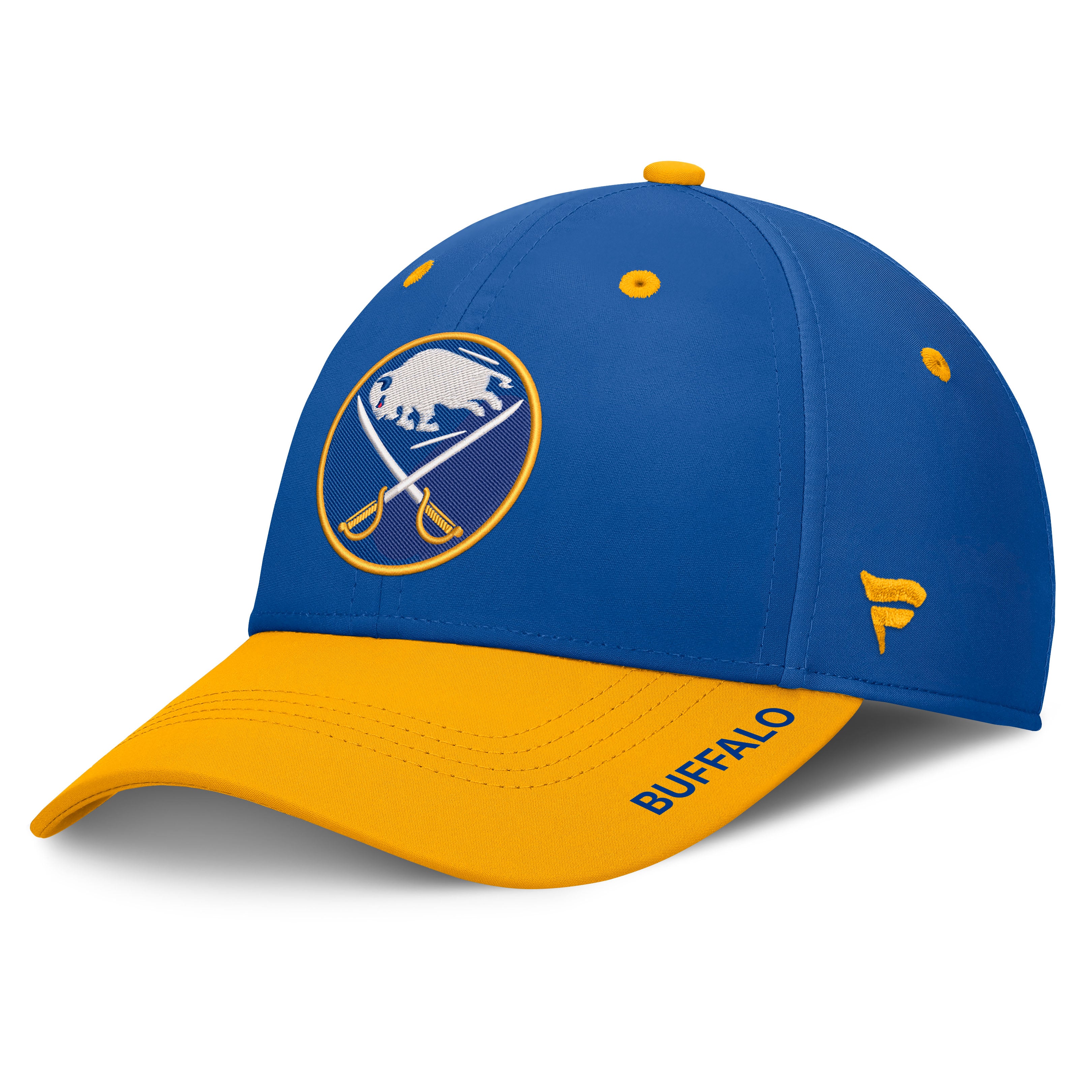 Casquette extensible authentique Pro Rink Fanatics Royal/Gold Buffalo Sabres pour homme