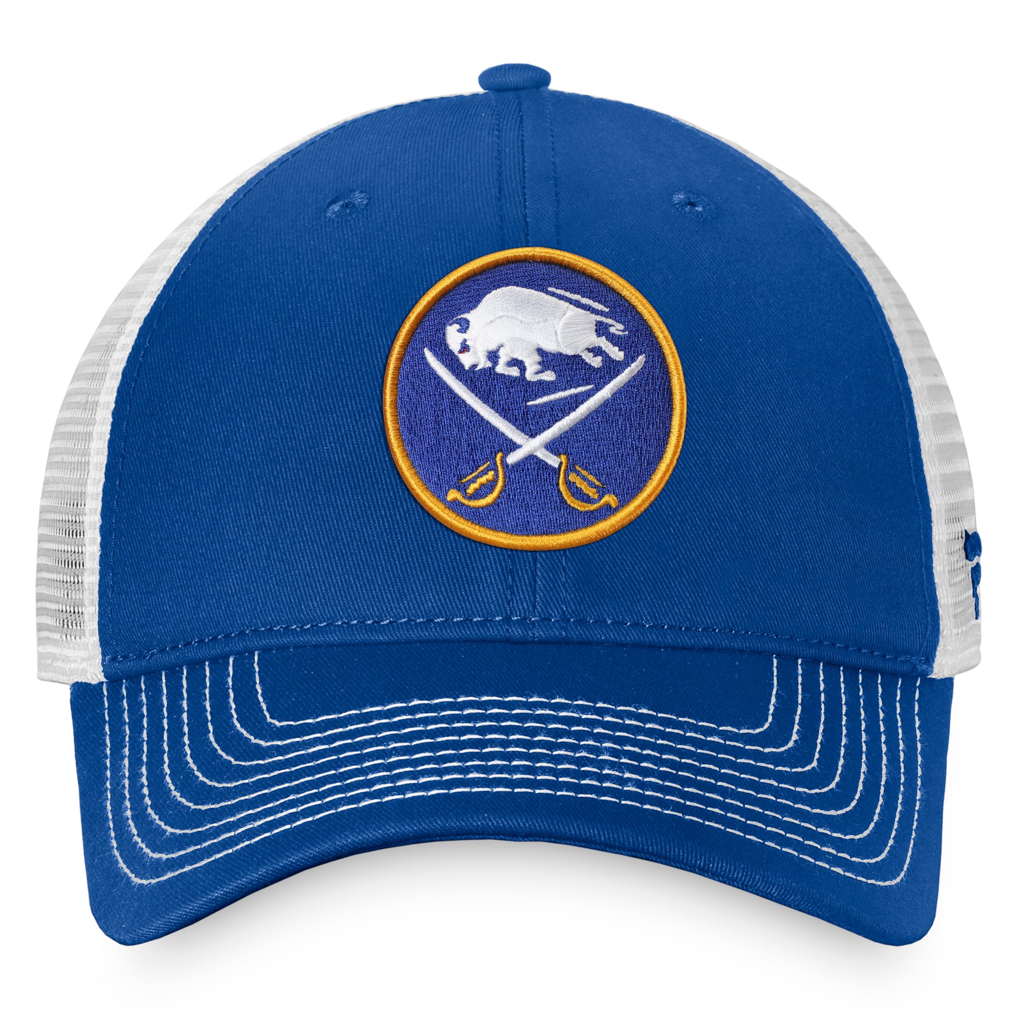 Men's Fanatics Royal/White Buffalo Sabres Core Primary Logo Trucker Adjustable Hat
