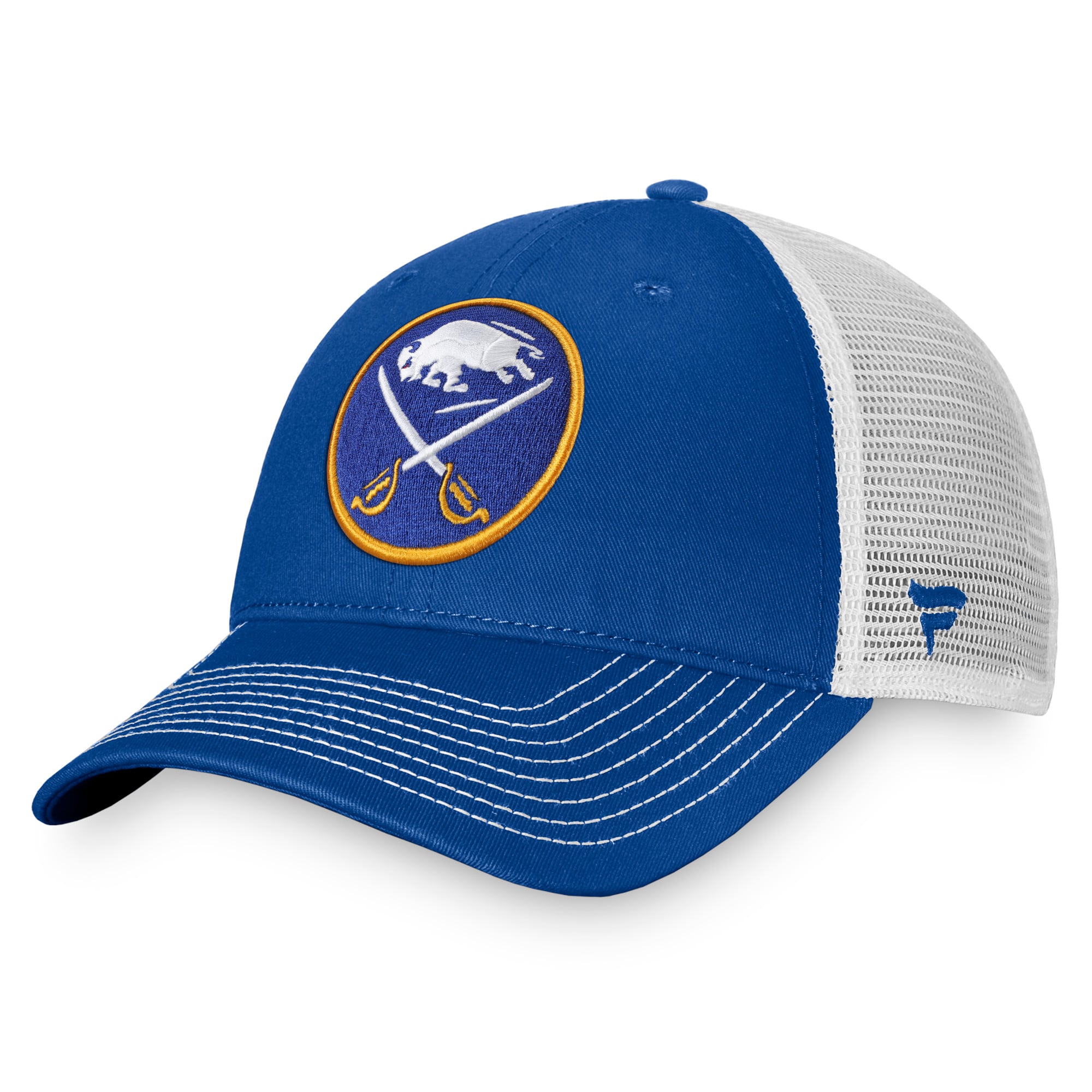 Men's Fanatics Royal/White Buffalo Sabres Core Primary Logo Trucker Adjustable Hat