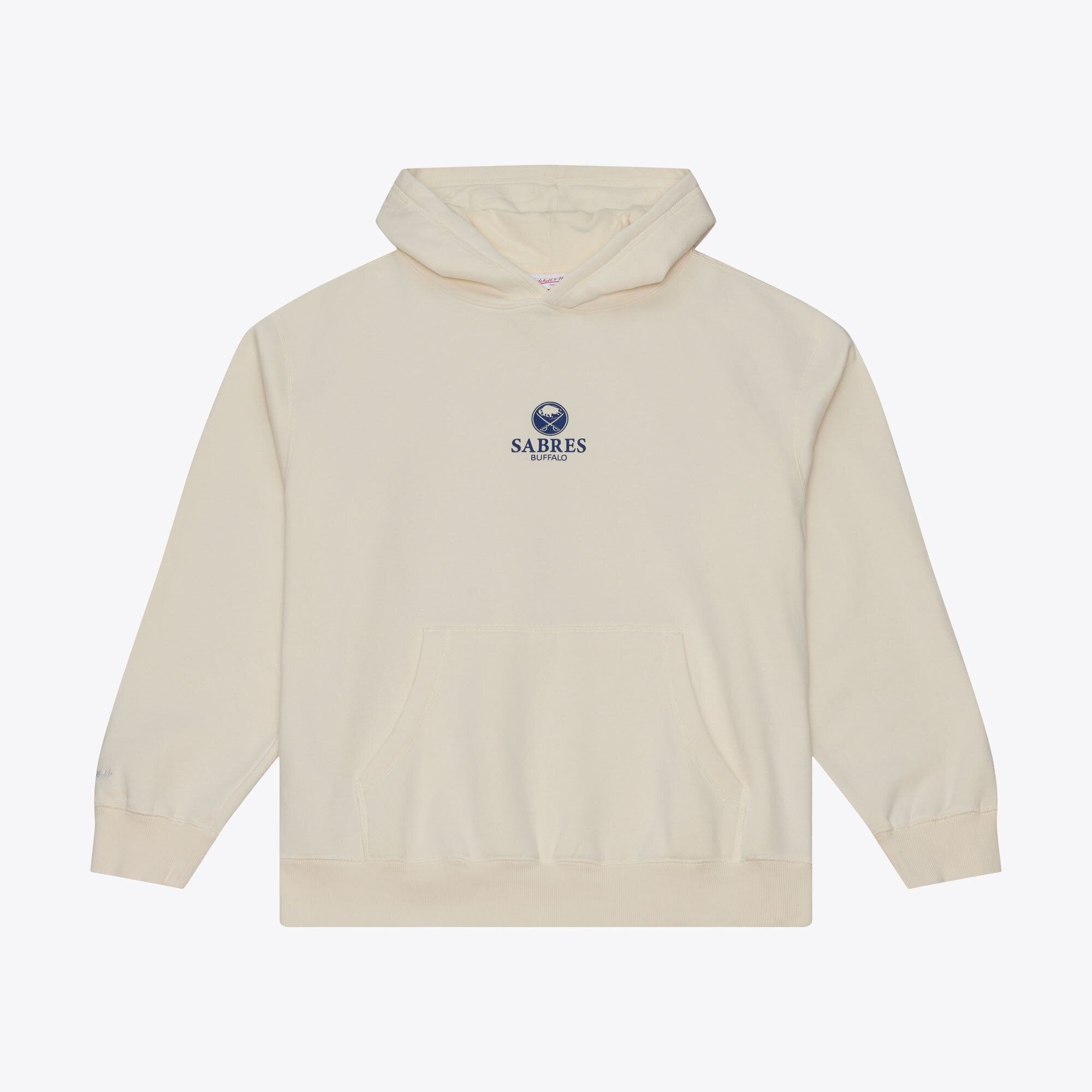 Men's Mitchell & Ness Cream Buffalo Sabres Core Essentials Hoodie