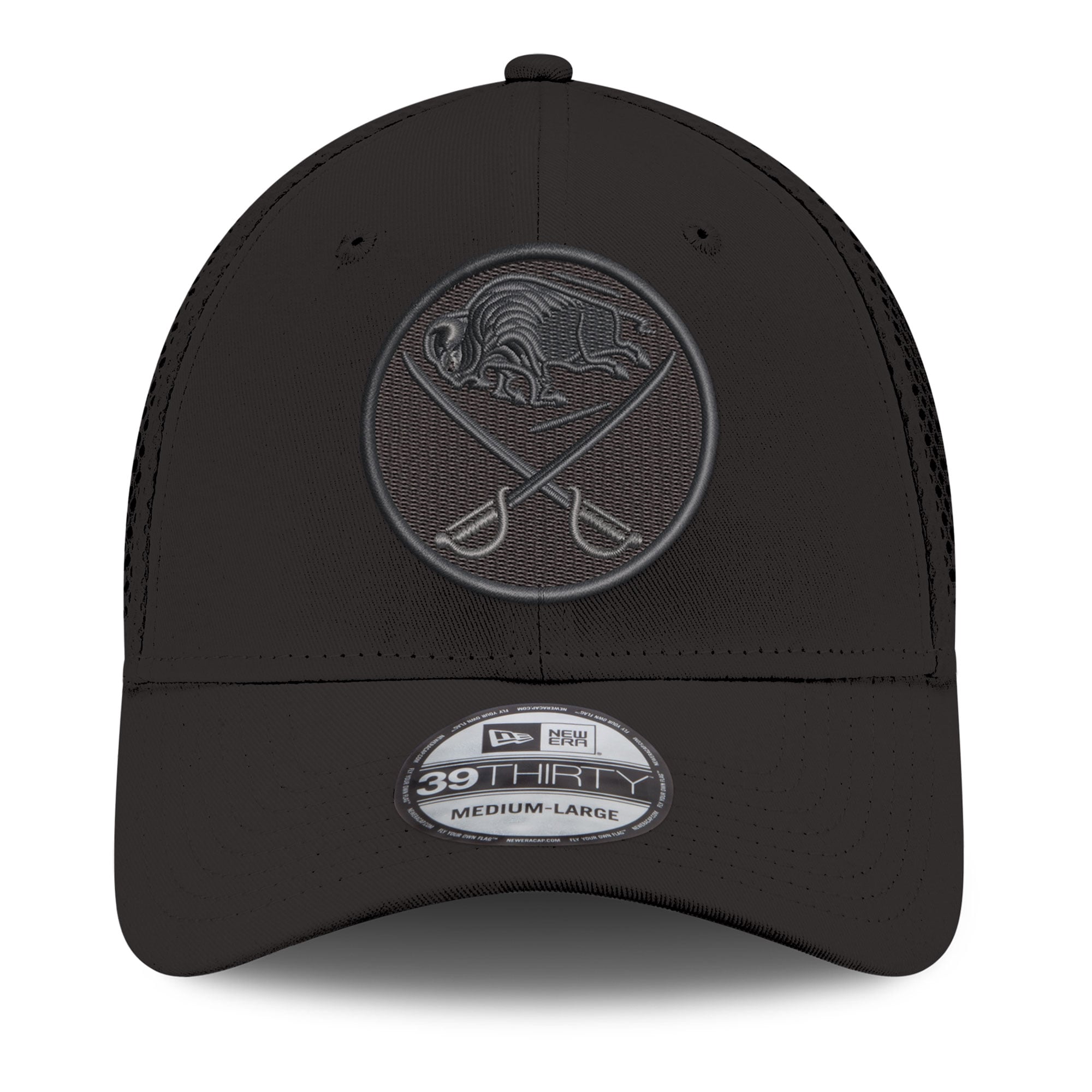 Casquette extensible New Era Black Buffalo Sabres Blackout 39THIRTY pour homme