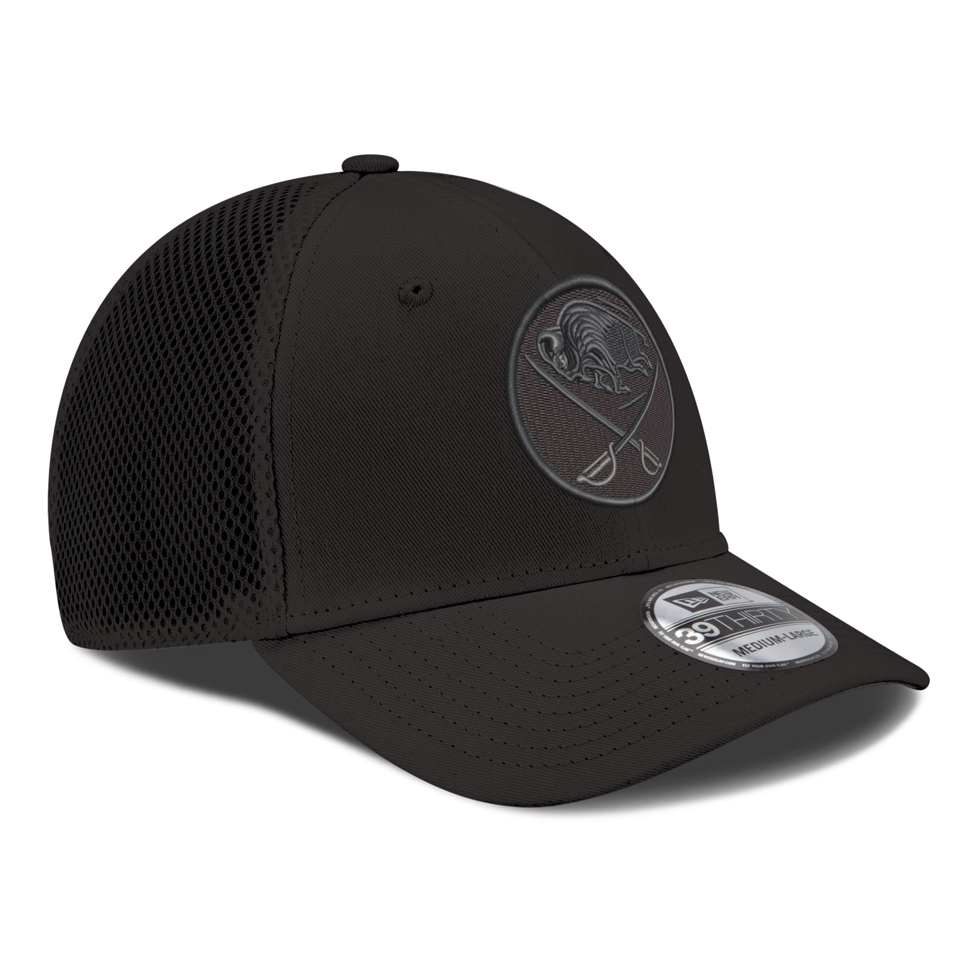 Casquette extensible New Era Black Buffalo Sabres Blackout 39THIRTY pour homme