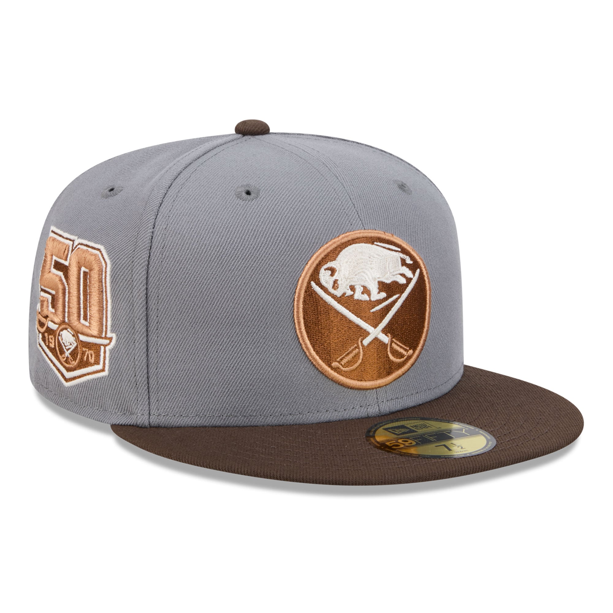 Men's New Era Charcoal/Brown Buffalo Sabres Wood Tones 59FIFTY Fitted Hat