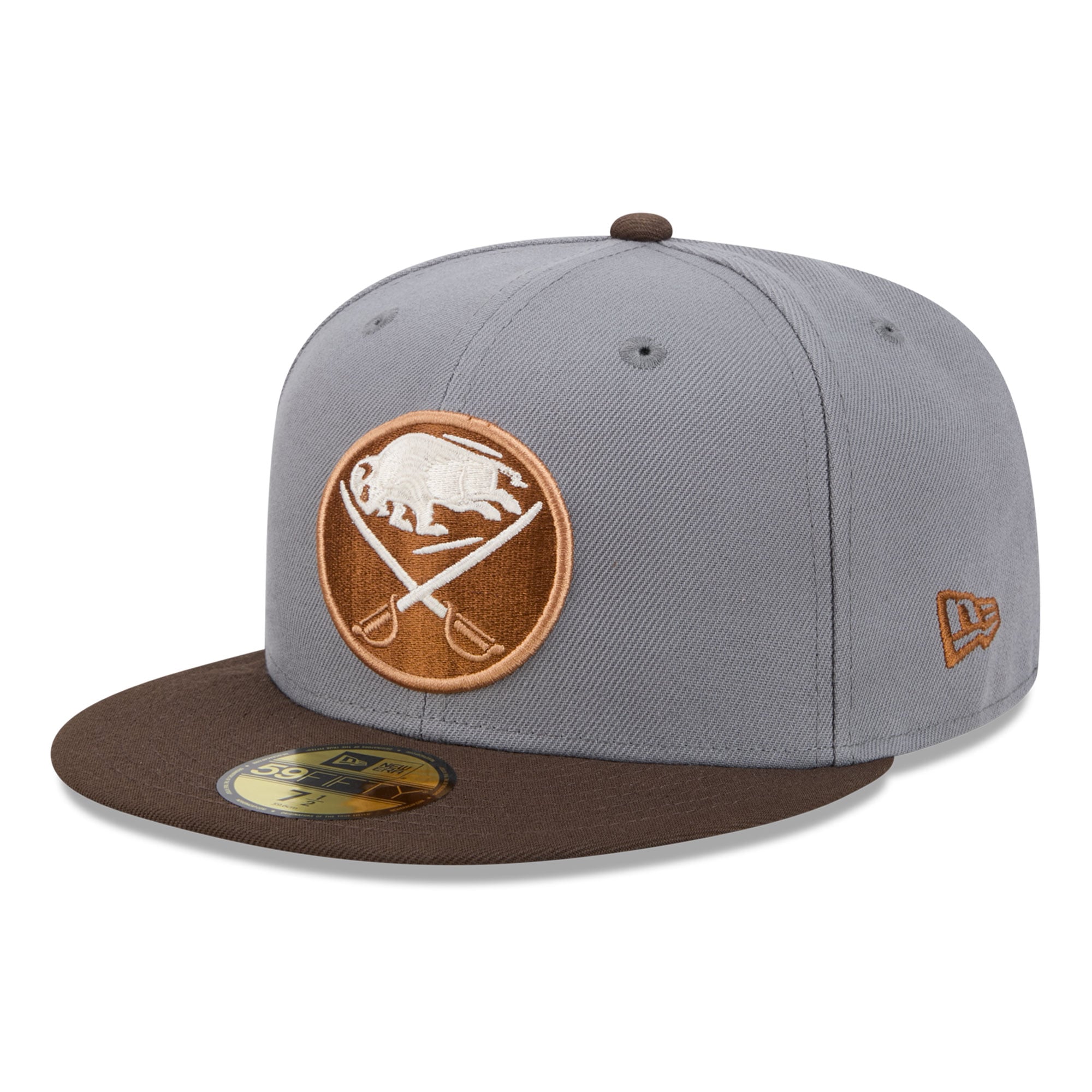 Men's New Era Charcoal/Brown Buffalo Sabres Wood Tones 59FIFTY Fitted Hat