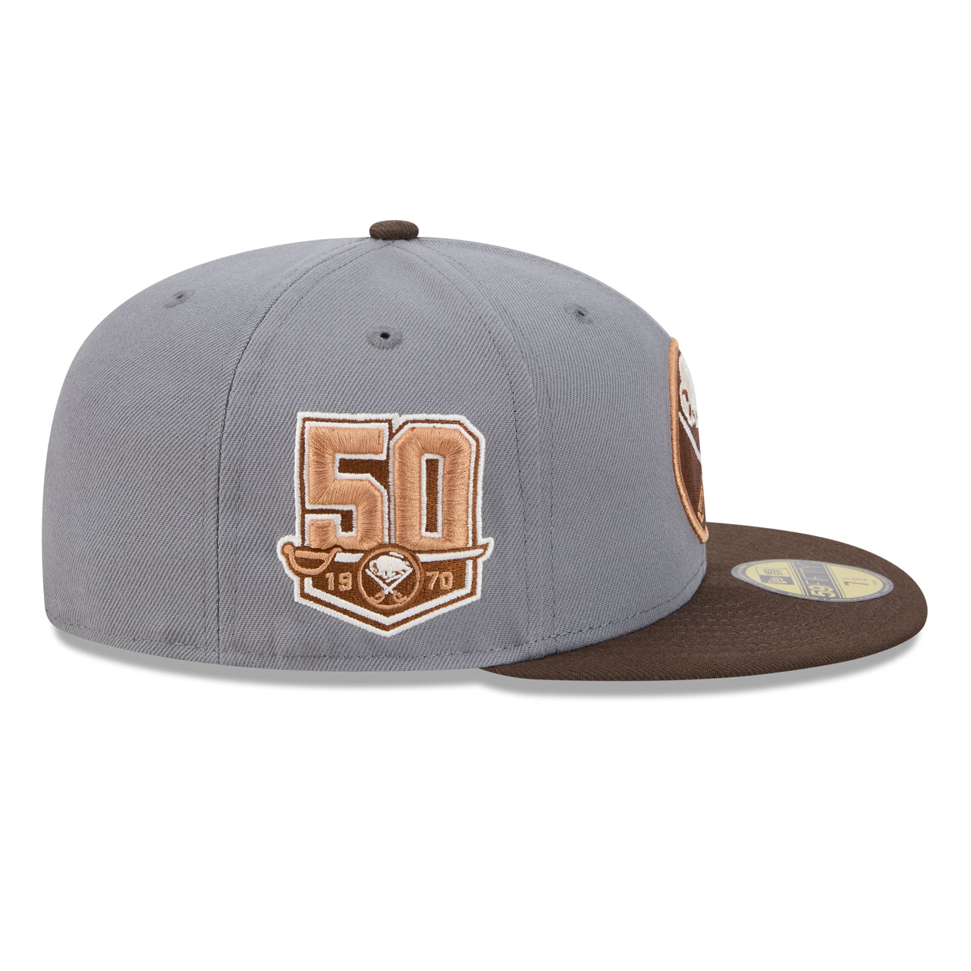 Men's New Era Charcoal/Brown Buffalo Sabres Wood Tones 59FIFTY Fitted Hat