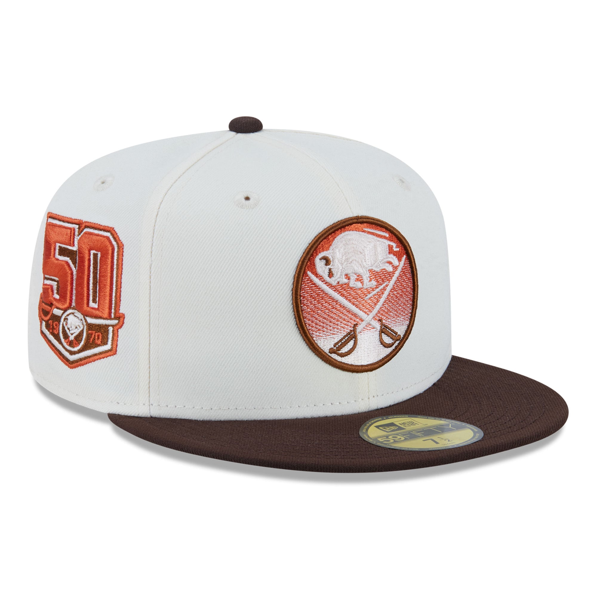 Casquette ajustée New Era 59FIFTY pour homme, couleur crème Buffalo Sabres, motif citrouille épicée