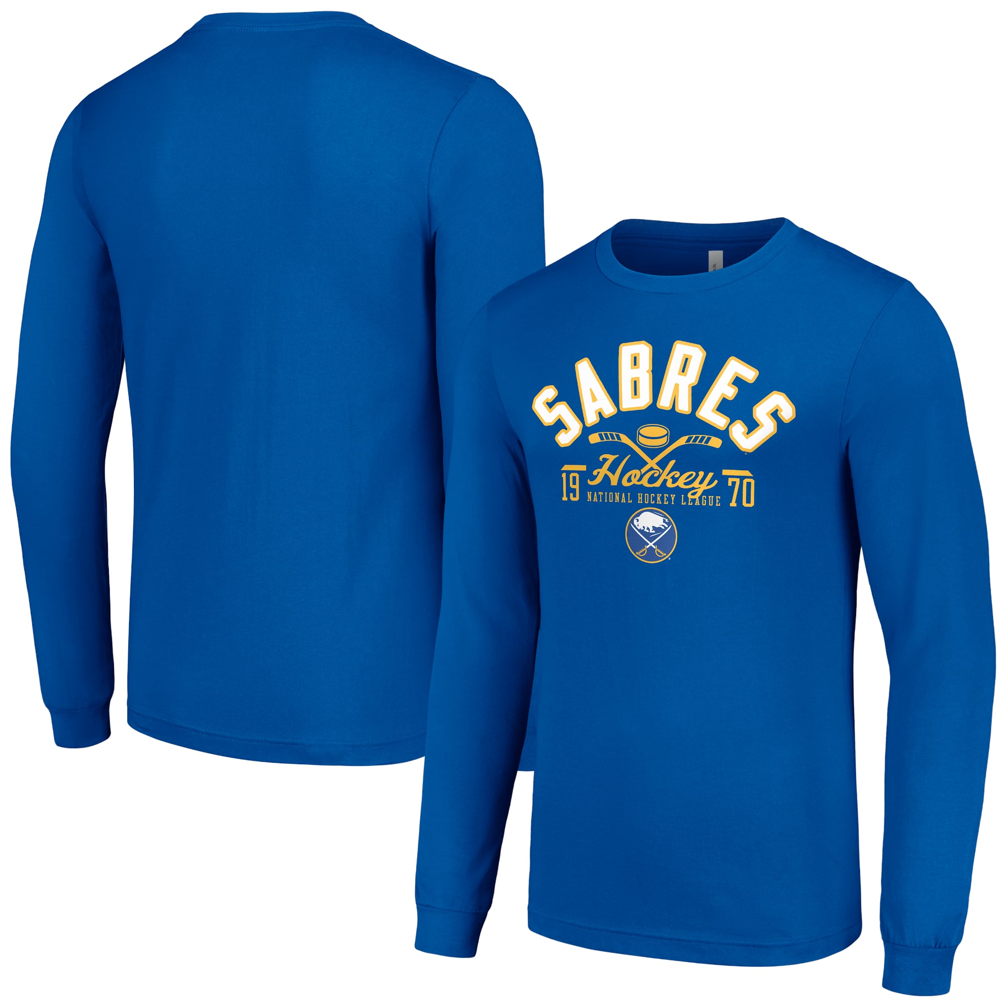 T-shirt à manches longues pour homme Starter Royal Buffalo Sabres Puck