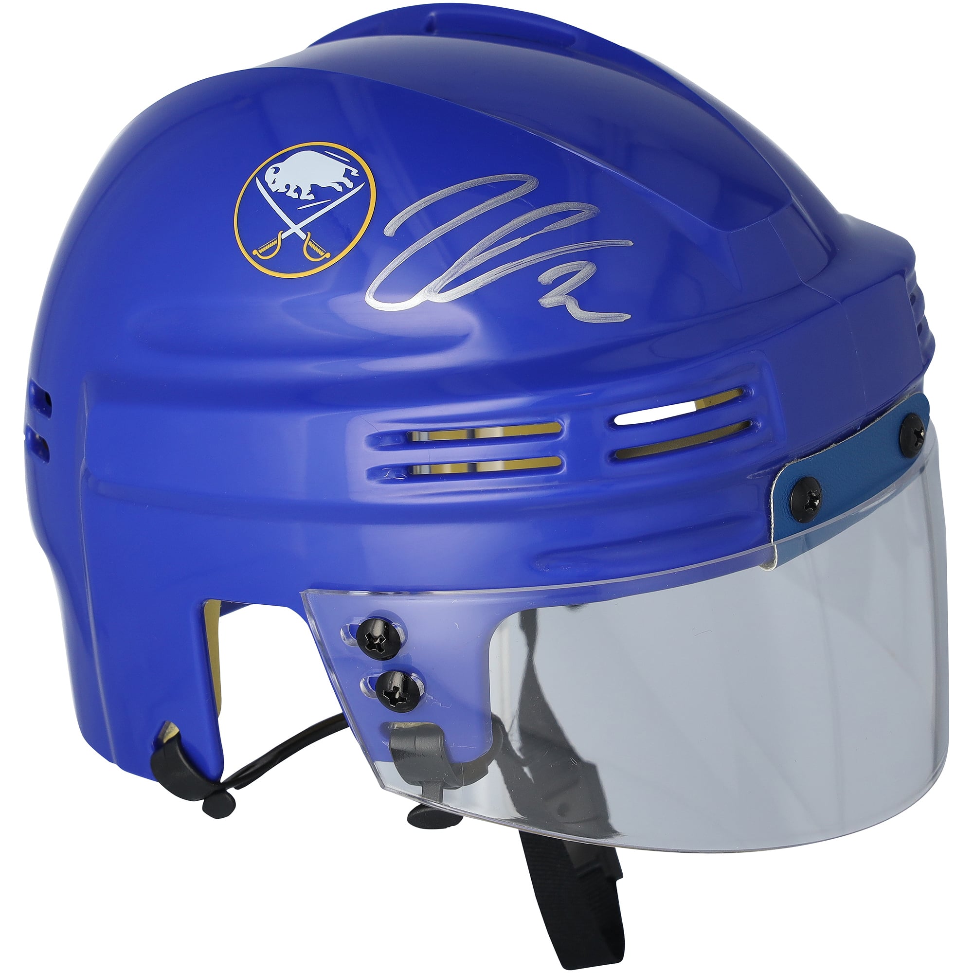 Mini-casque bleu autographié par Tage Thompson des Sabres de Buffalo