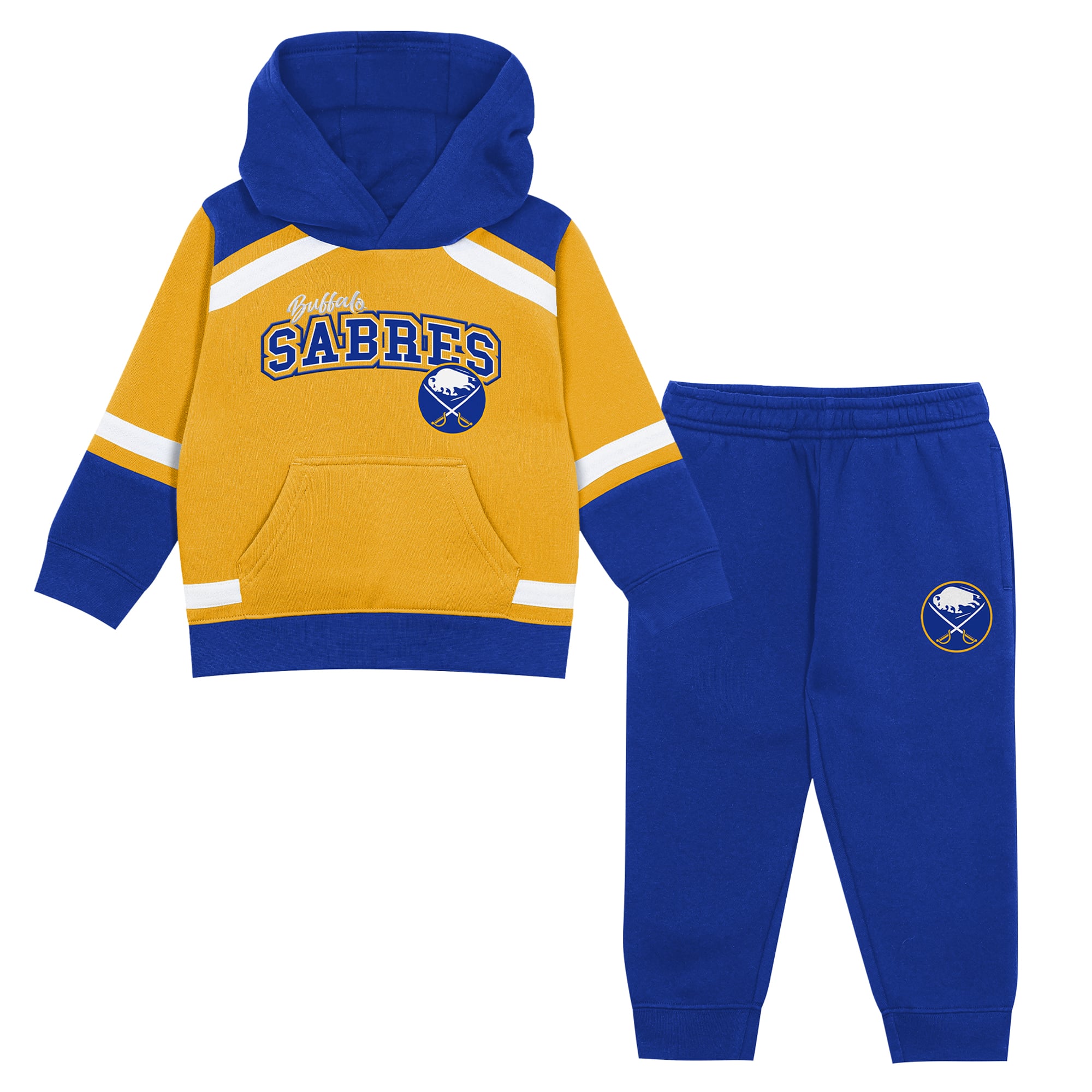 Ensemble sweat à capuche et pantalon Outerstuff or/royal Buffalo Sabres Ice Explorer pour tout-petit