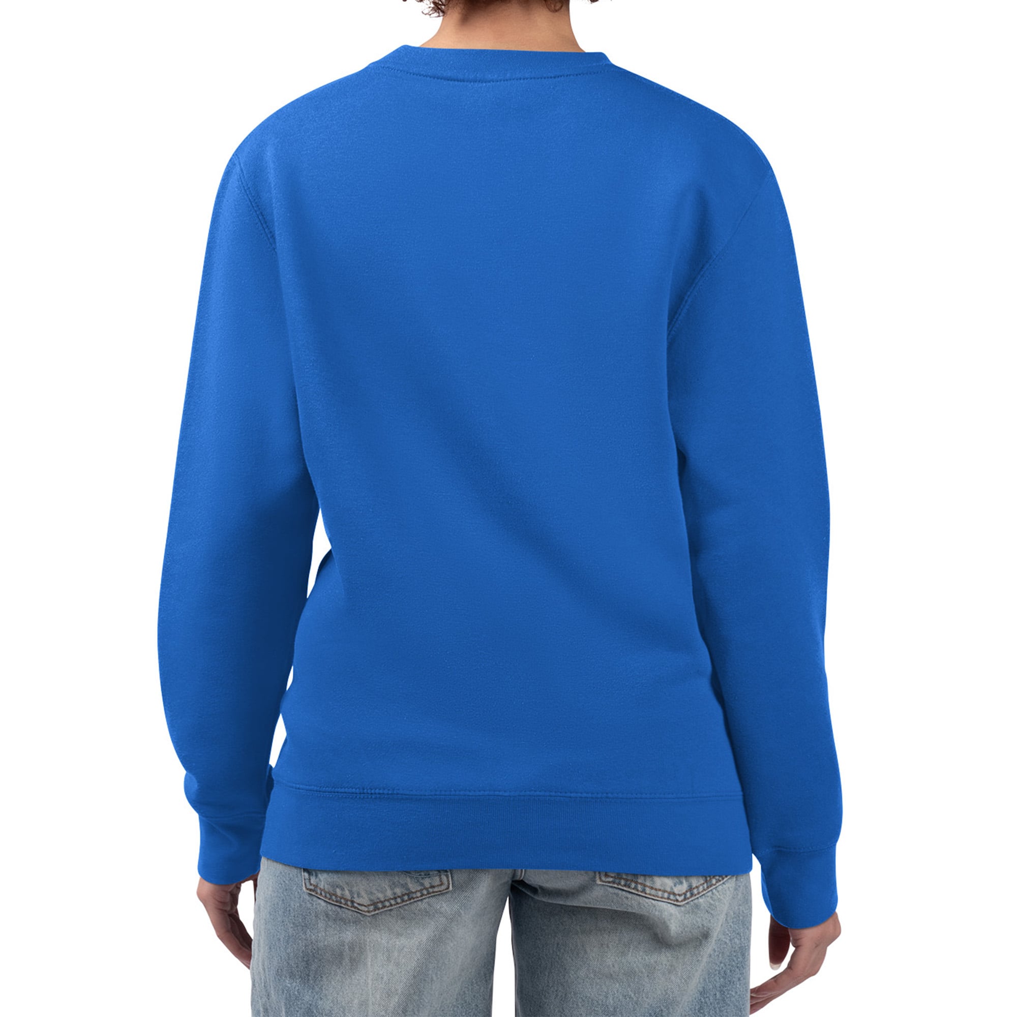 Women's G-III 4Her by Carl Banks Royal Buffalo Sabres Collage Graphic Fleece Long Sleeve Pullover Sweatshirt