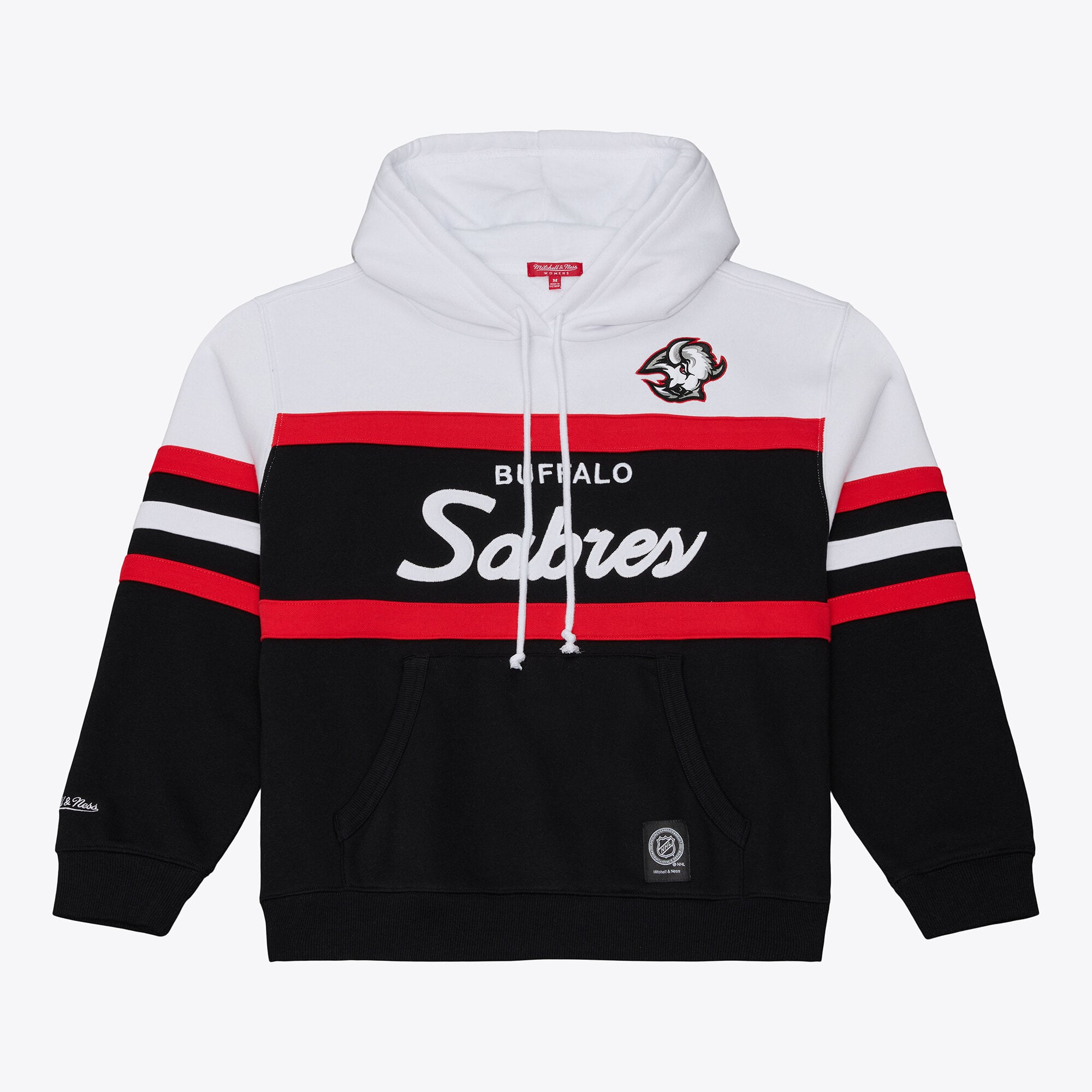 Women's Mitchell & Ness  White/Black Buffalo Sabres Head Coach Hoodie