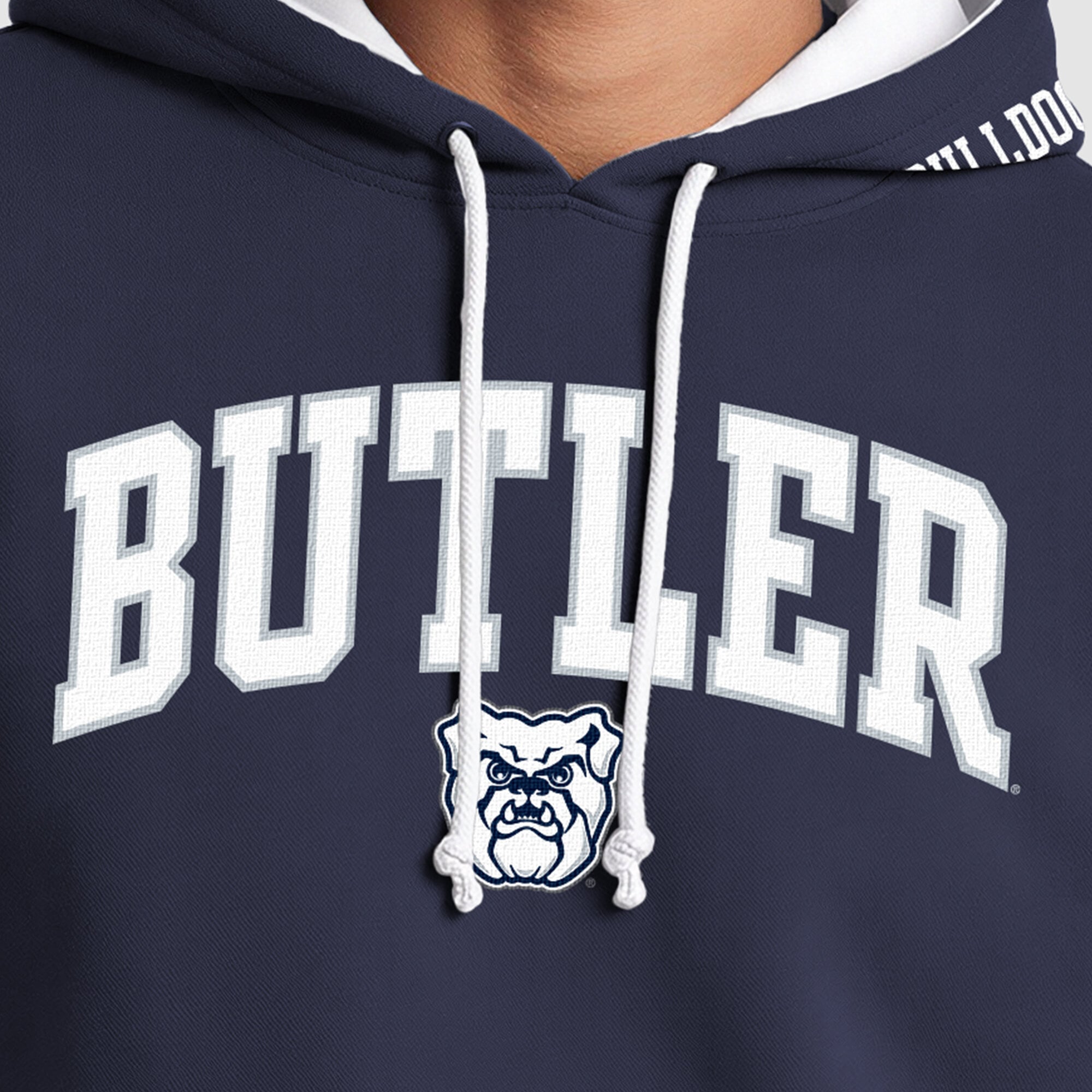 Sweat à capuche contrasté Champion pour homme, bleu marine et blanc, motif Butler Bulldogs