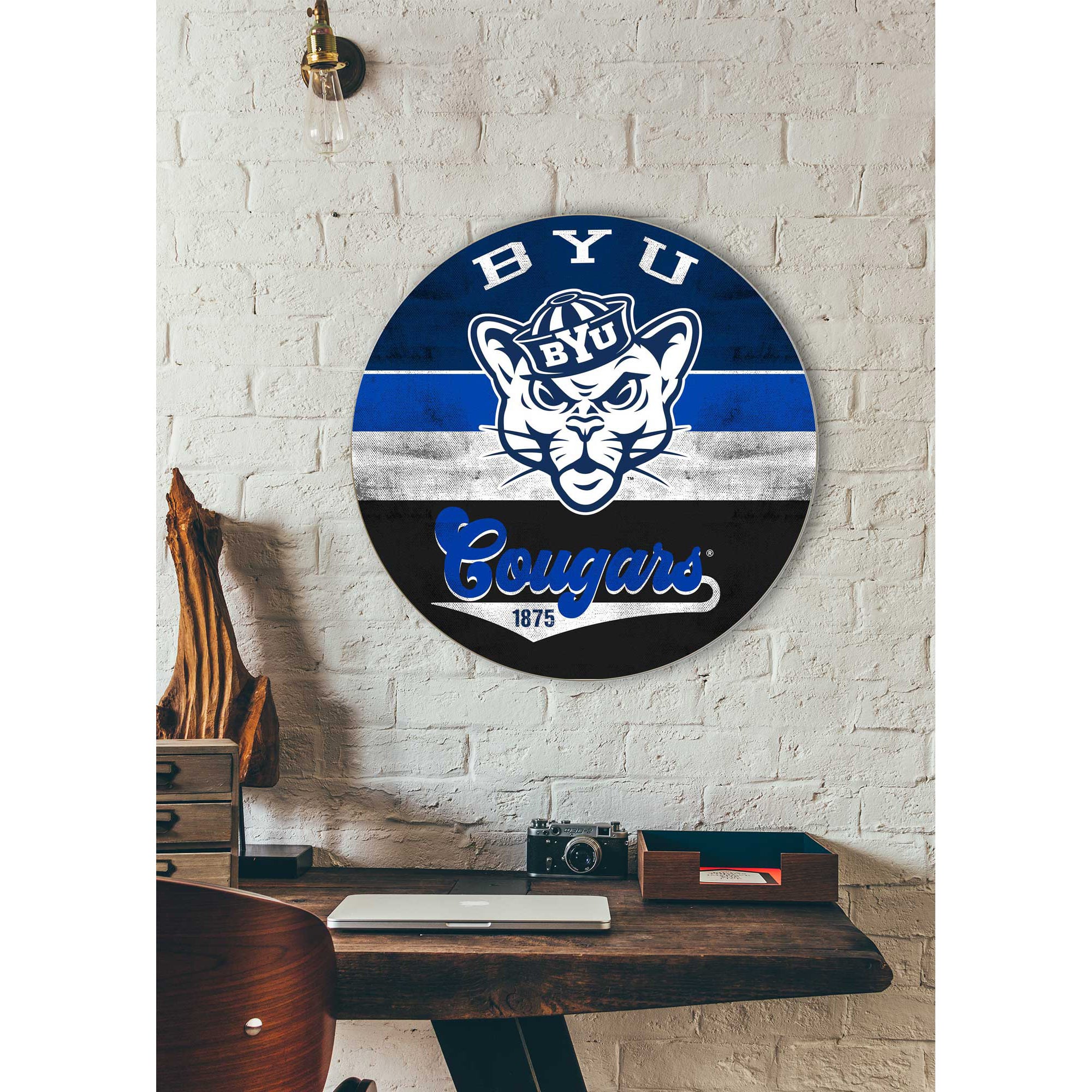 BYU Cougars 20'' x 20'' Retro Logo Circle Sign