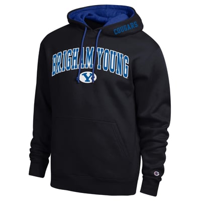  BYU Cougars Champion Arch Tackle Twill Hoodie - Black