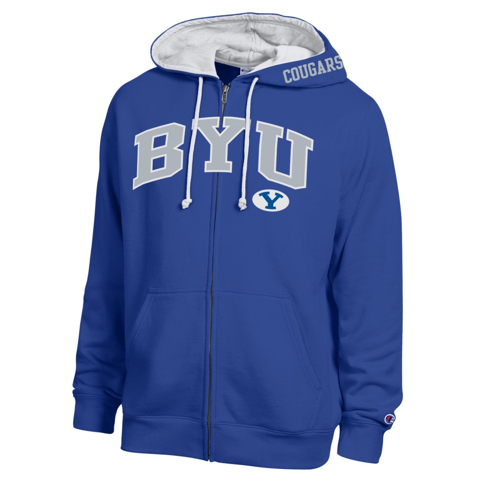 Men's Champion Royal BYU Cougars Arch Logo Full-Zip Fleece Hoodie