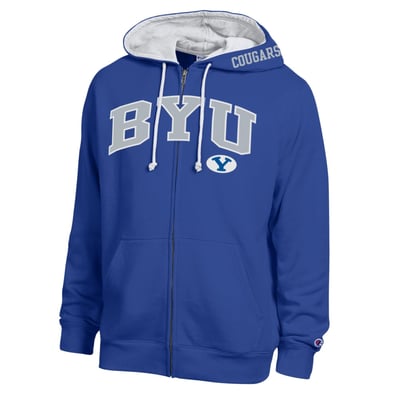 BYU Cougars Champion Arch Logo Full-Zip Fleece Hoodie - Royal