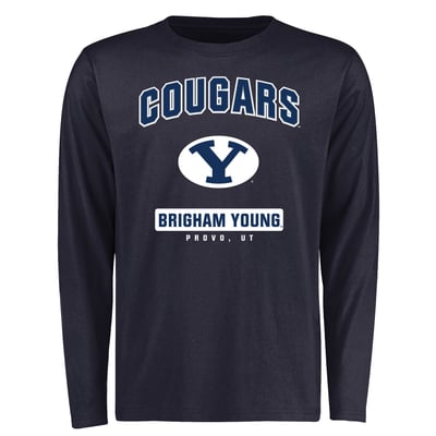 BYU Cougars Campus Icon Long Sleeve T-Shirt - Navy