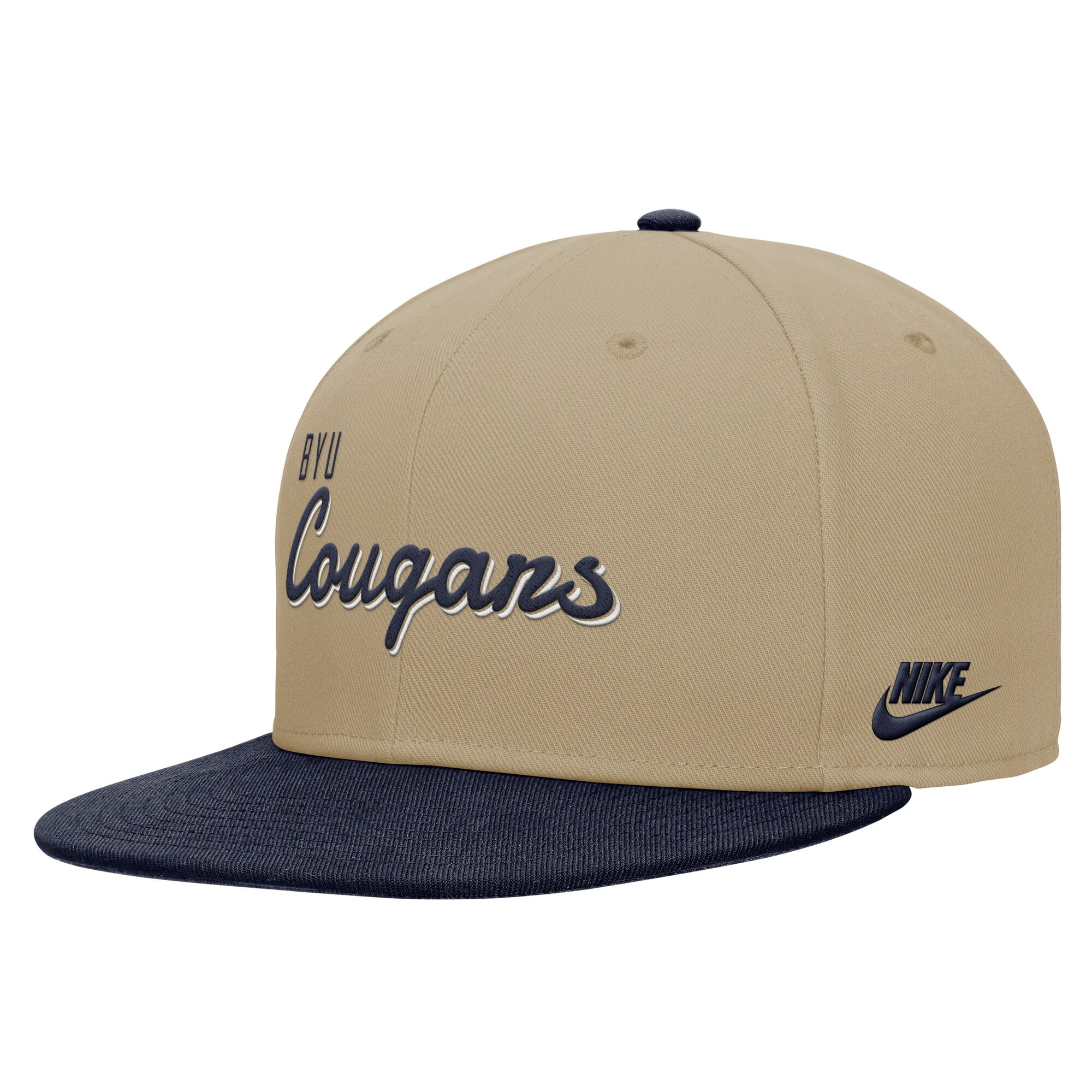 Casquette Nike Pro Dri-FIT pour homme, beige/marine, BYU Cougars