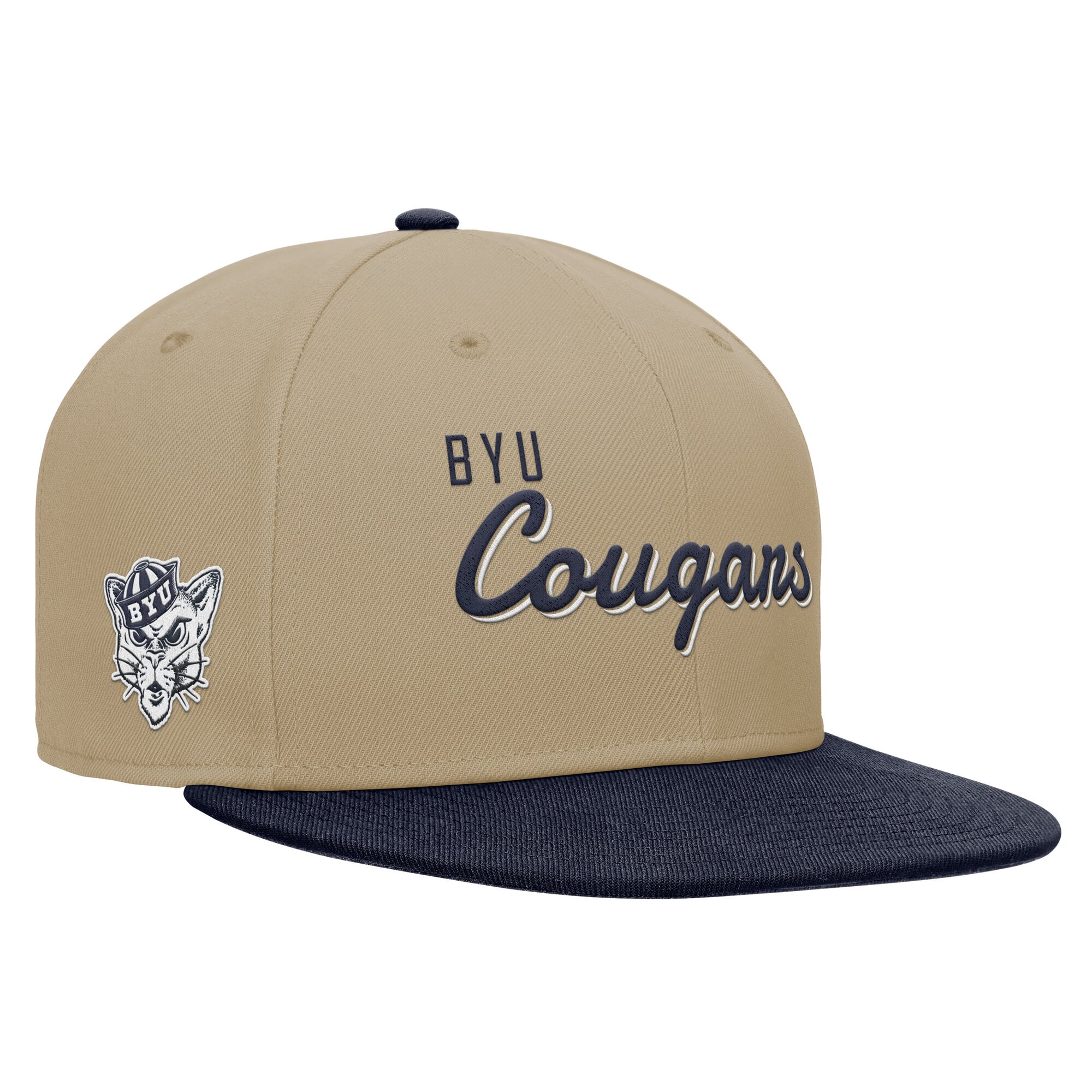 Casquette Nike Pro Dri-FIT pour homme, beige/marine, BYU Cougars