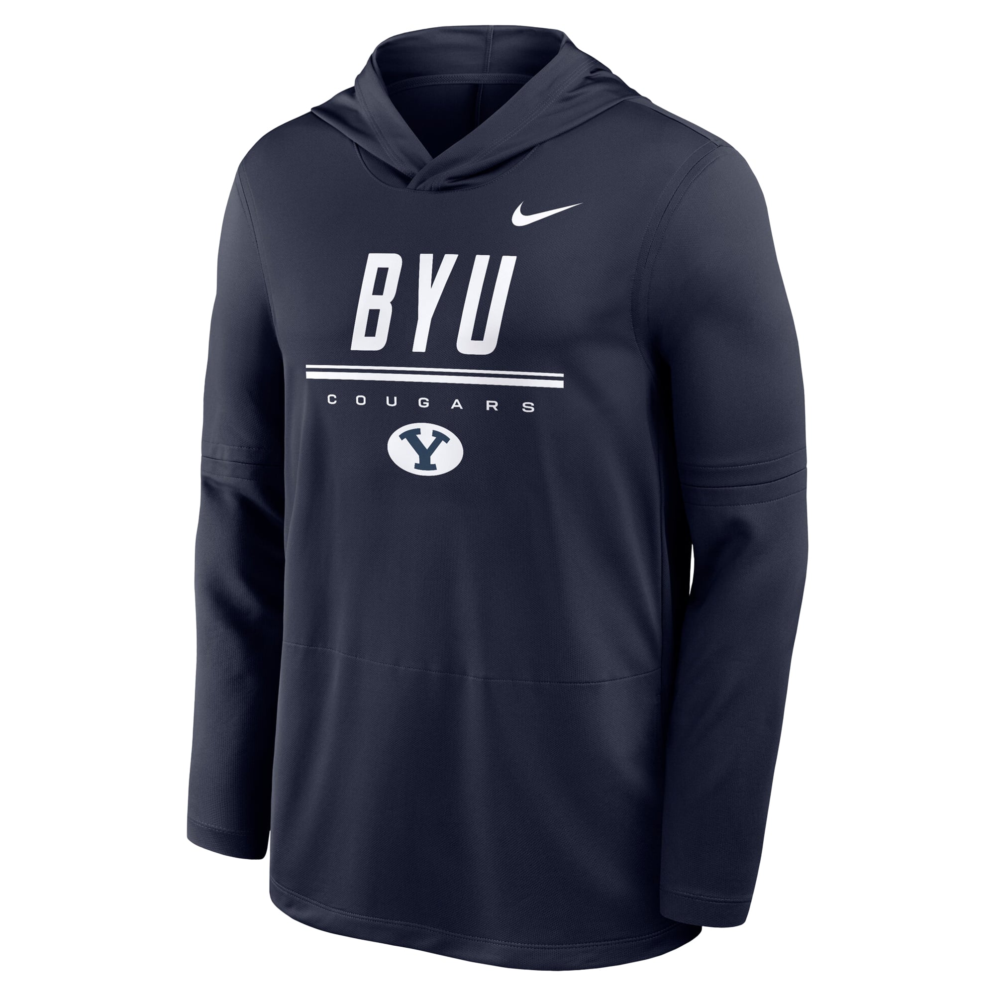 Men's Nike Navy BYU Cougars 2026 Sideline Dri-FIT Lightweight Hooded Top