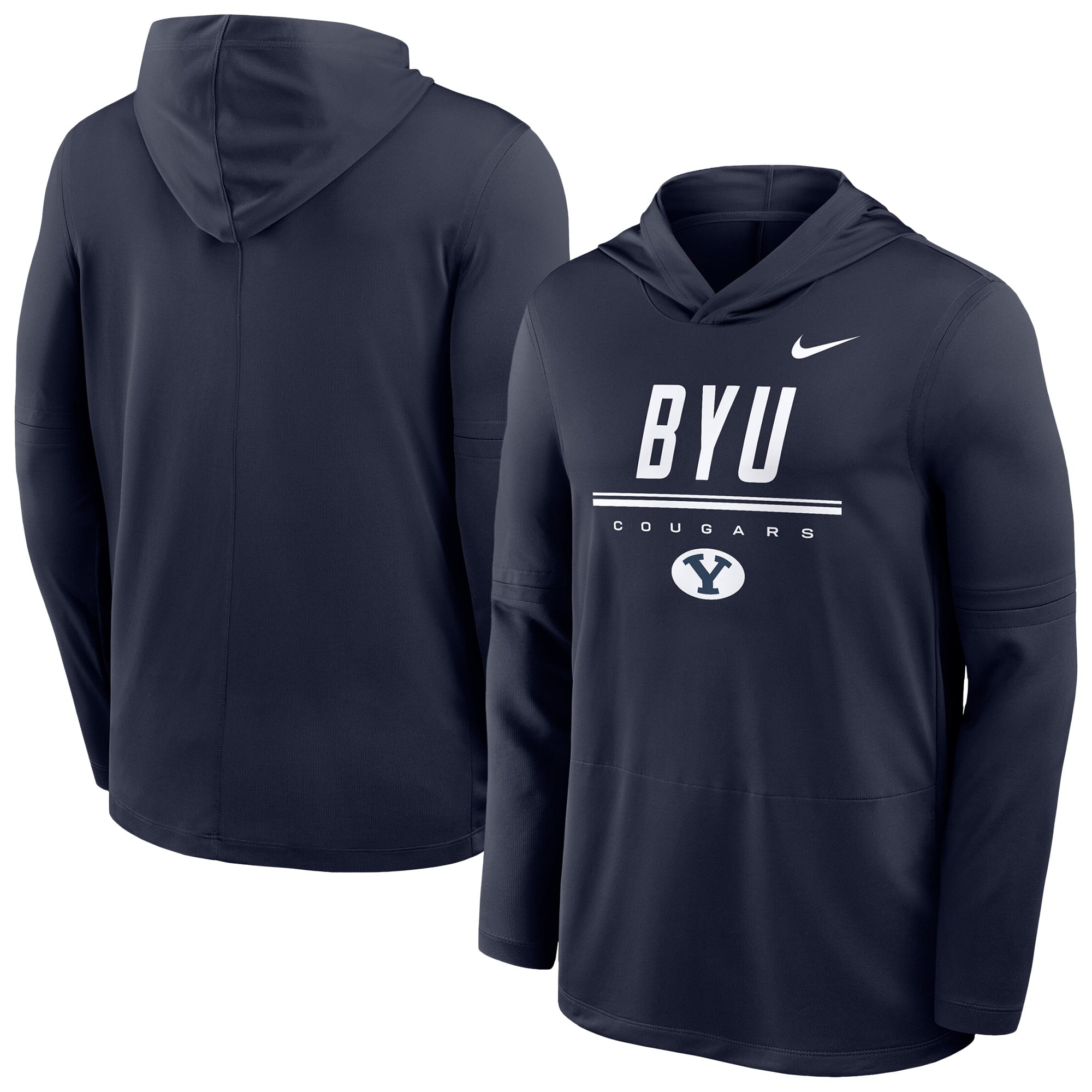 Men's Nike Navy BYU Cougars 2026 Sideline Dri-FIT Lightweight Hooded Top