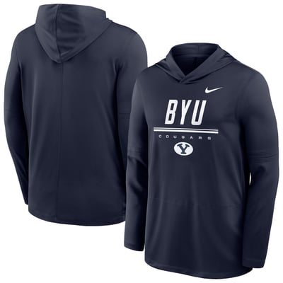 BYU Cougars Nike 2026 Sideline Dri-FIT Lightweight Hooded Top - Navy