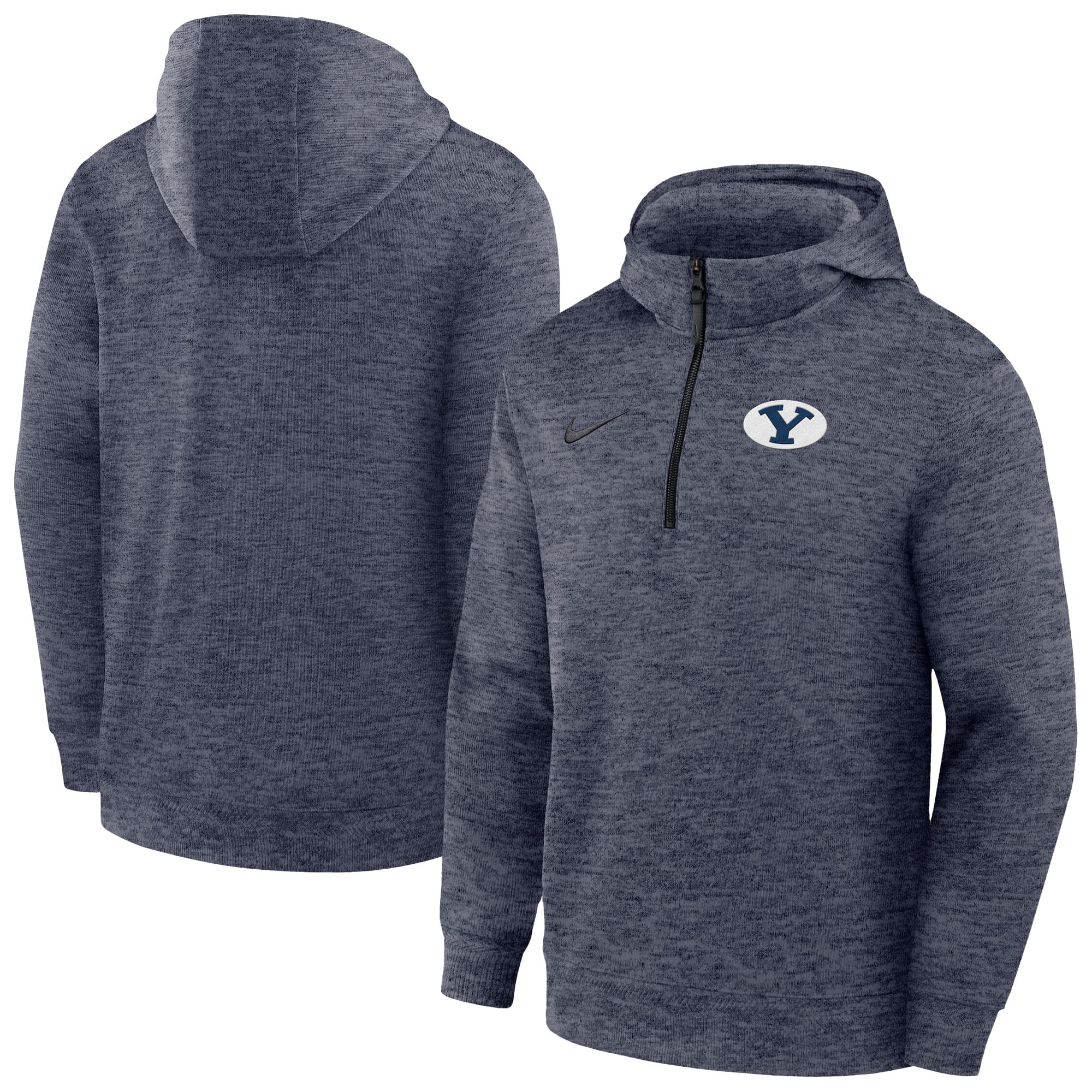 Men's Nike Navy BYU Cougars Coaches Dri-FIT Half-Zip Hoodie