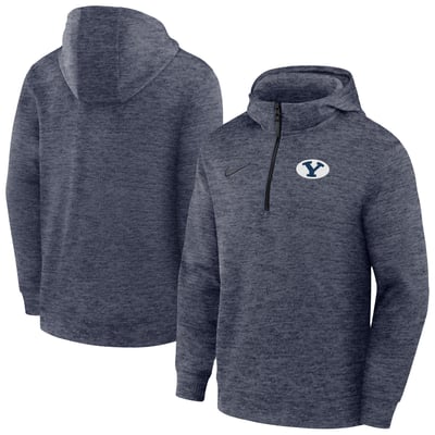 BYU Cougars Nike Coaches Dri-FIT Half-Zip Hoodie - Navy