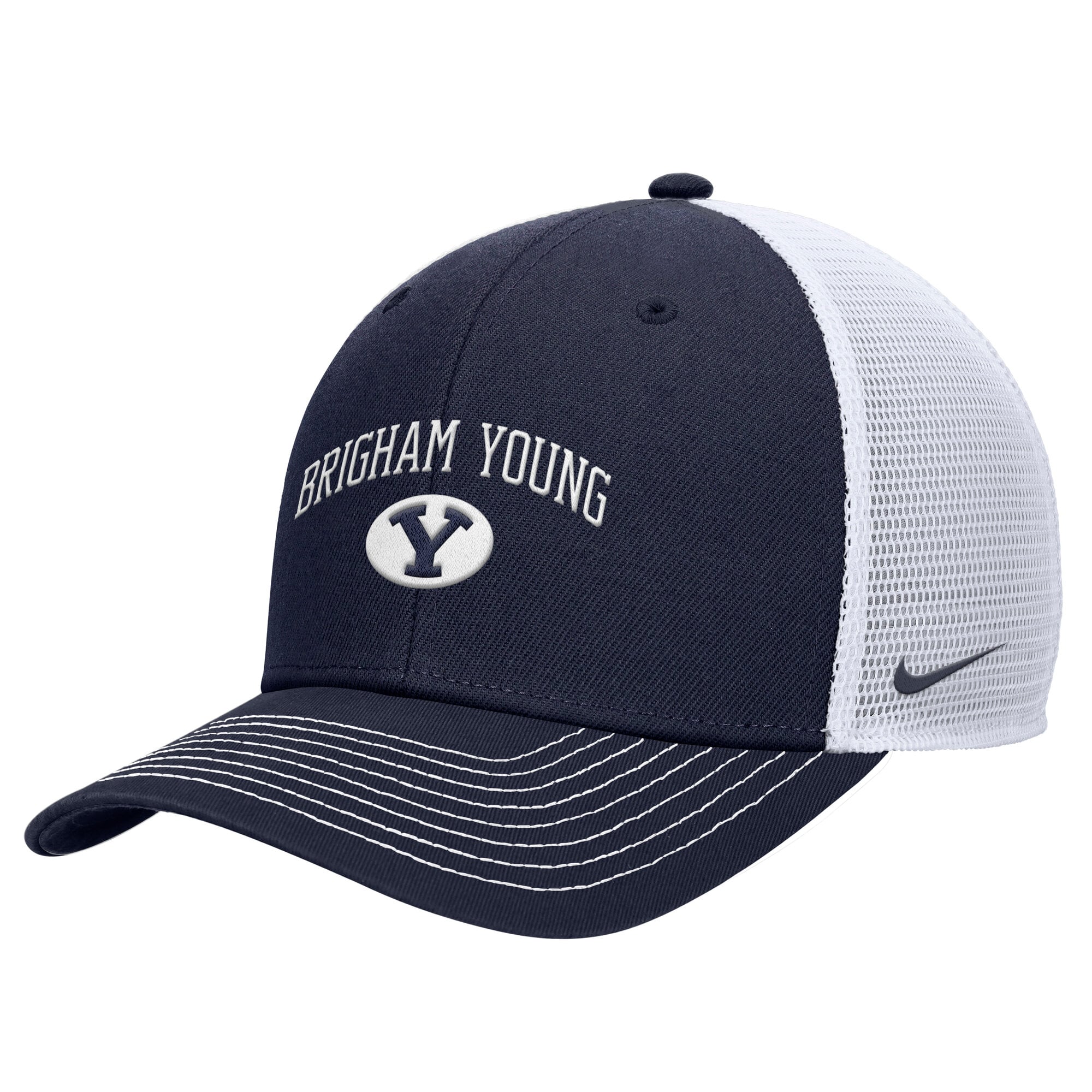 Men's Nike Navy BYU Cougars Rise Trucker Dri-FIT Adjustable Hat