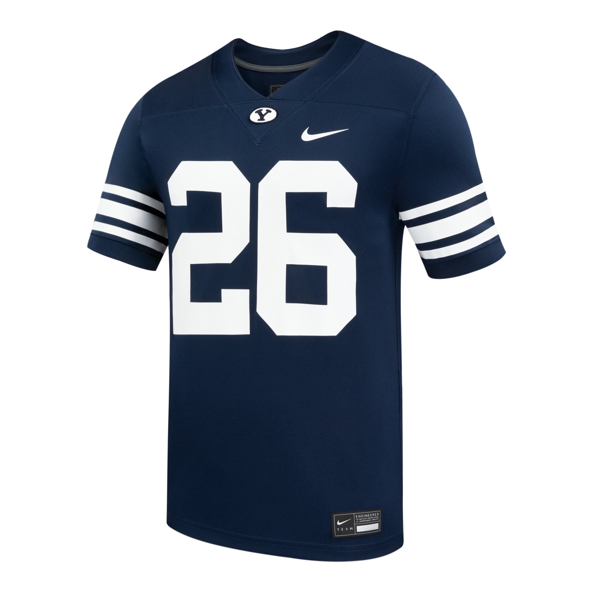 Maillot de football américain réplique domicile Nike n° 26 bleu marine des BYU Cougars pour homme